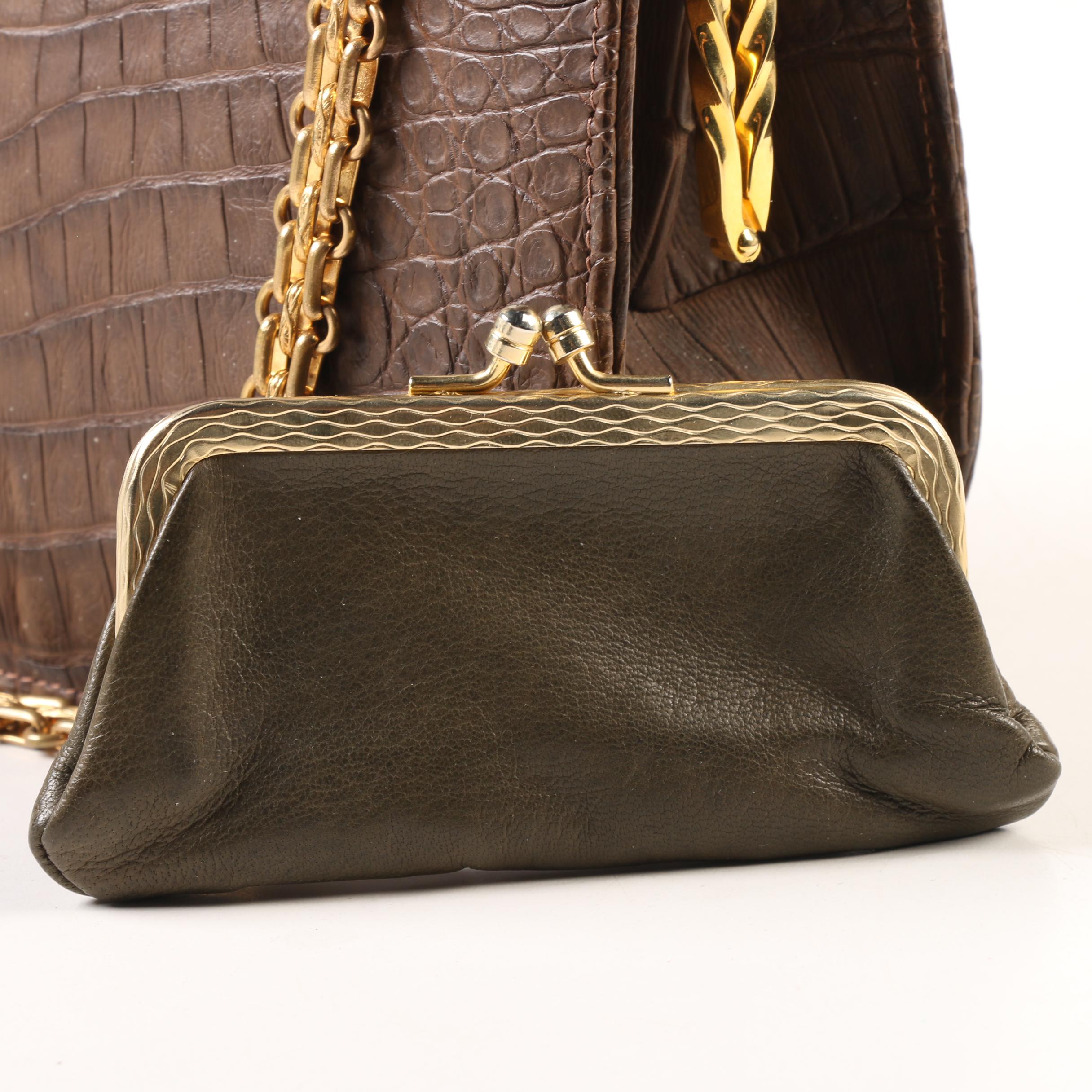Sacha for Saks Fifth Avenue Crocodile Bag, Made in France, Late 1960's