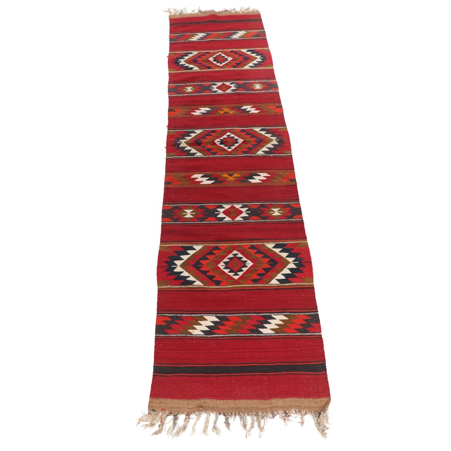 Handwoven Turkish Kilim Wool Long Runner