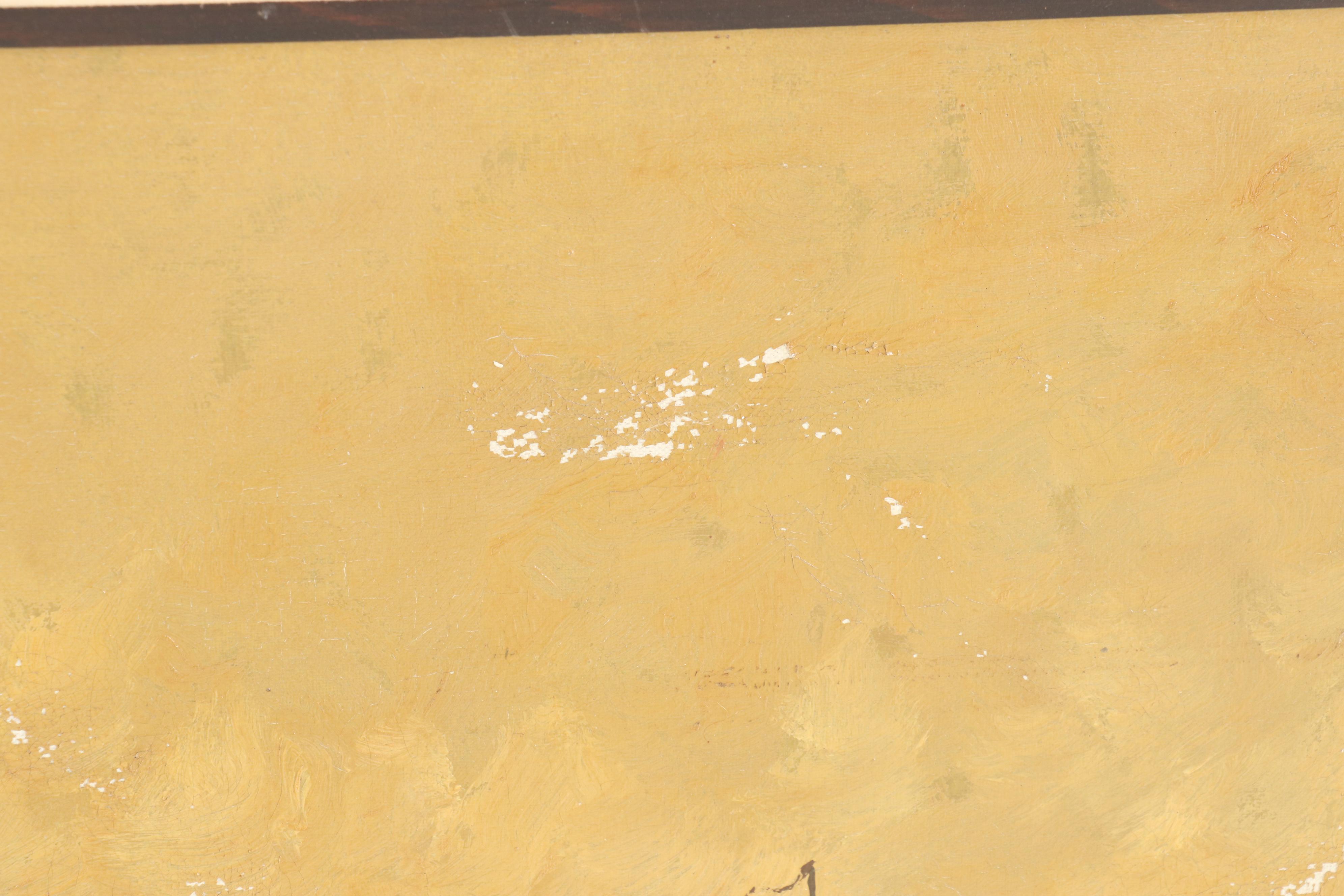 Burgy Harbor Scene Oil Painting