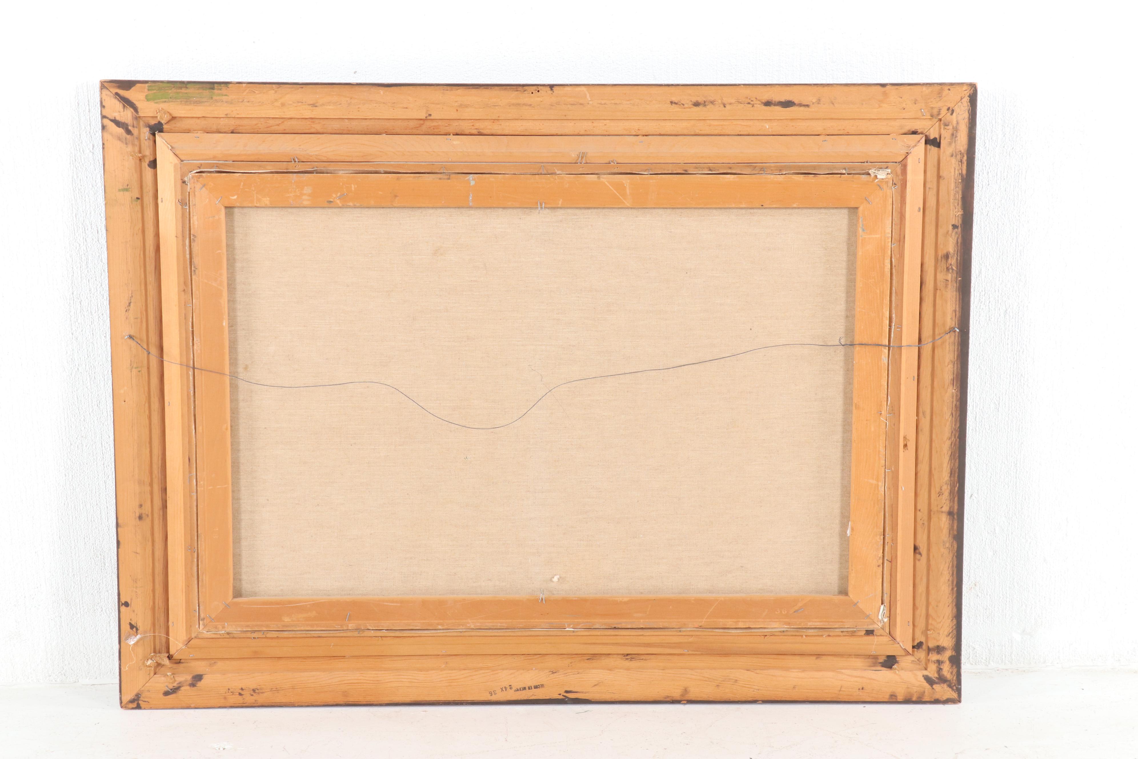 Burgy Harbor Scene Oil Painting