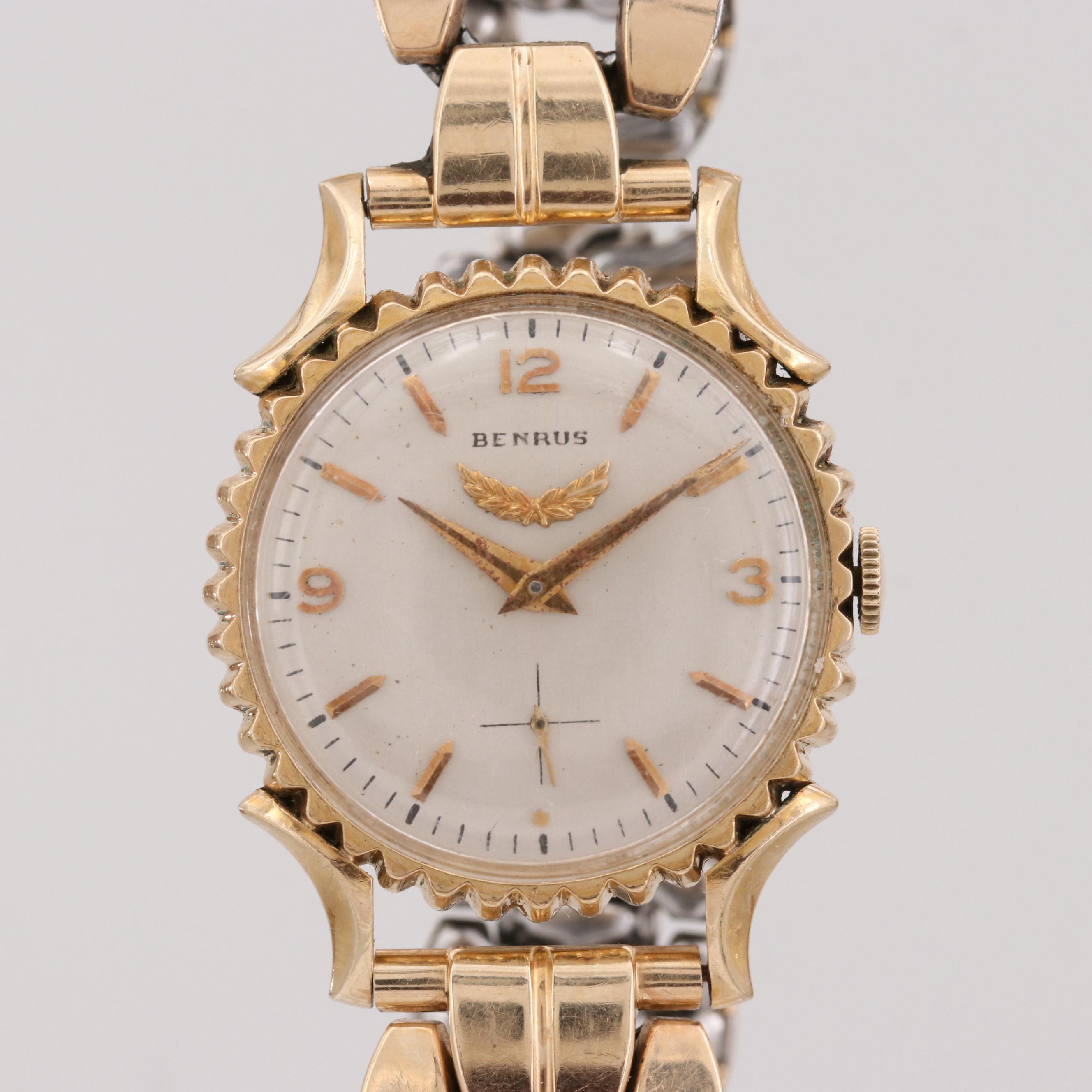 Benrus 10K Gold Filled Watch With Fancy Bezel