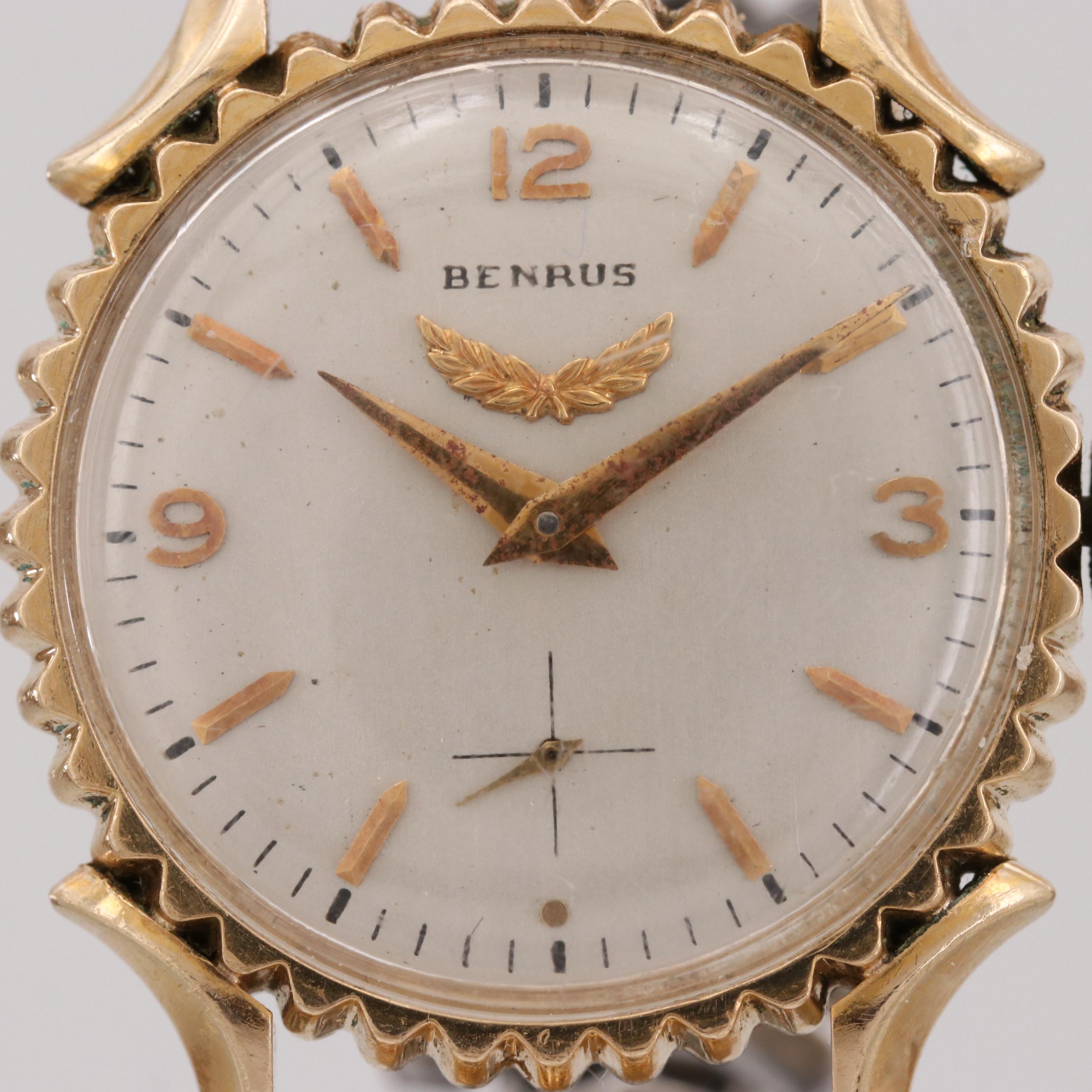 Benrus 10K Gold Filled Watch With Fancy Bezel
