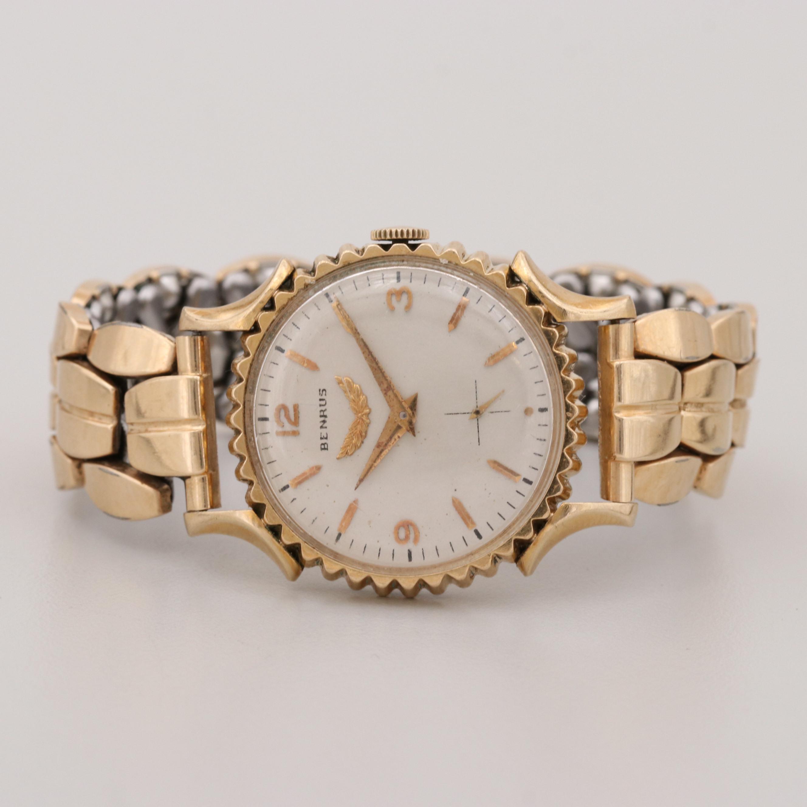 Benrus 10K Gold Filled Watch With Fancy Bezel