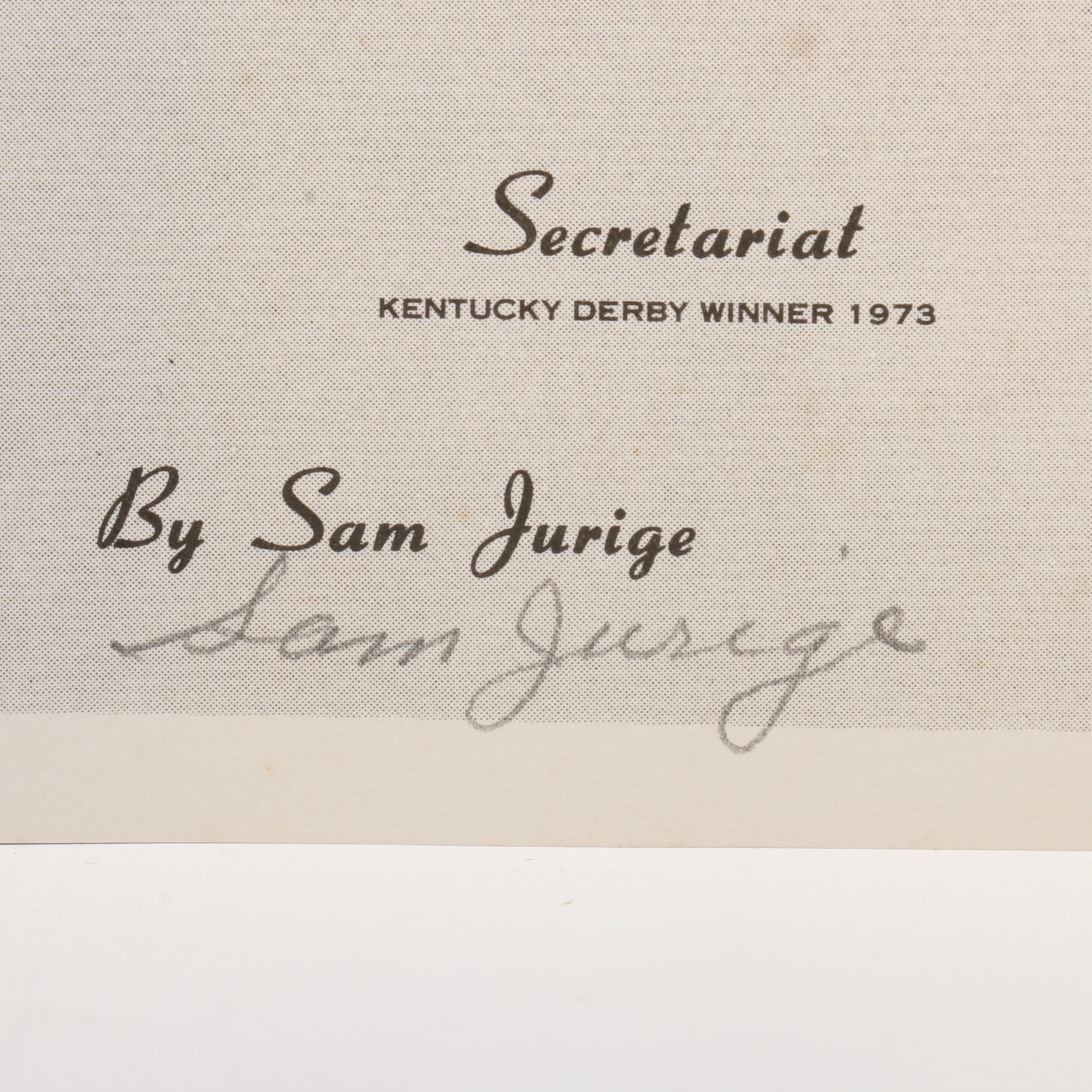 Sam Jurige Halftone Print "Secretariat: Kentucky Derby Winner 1973"