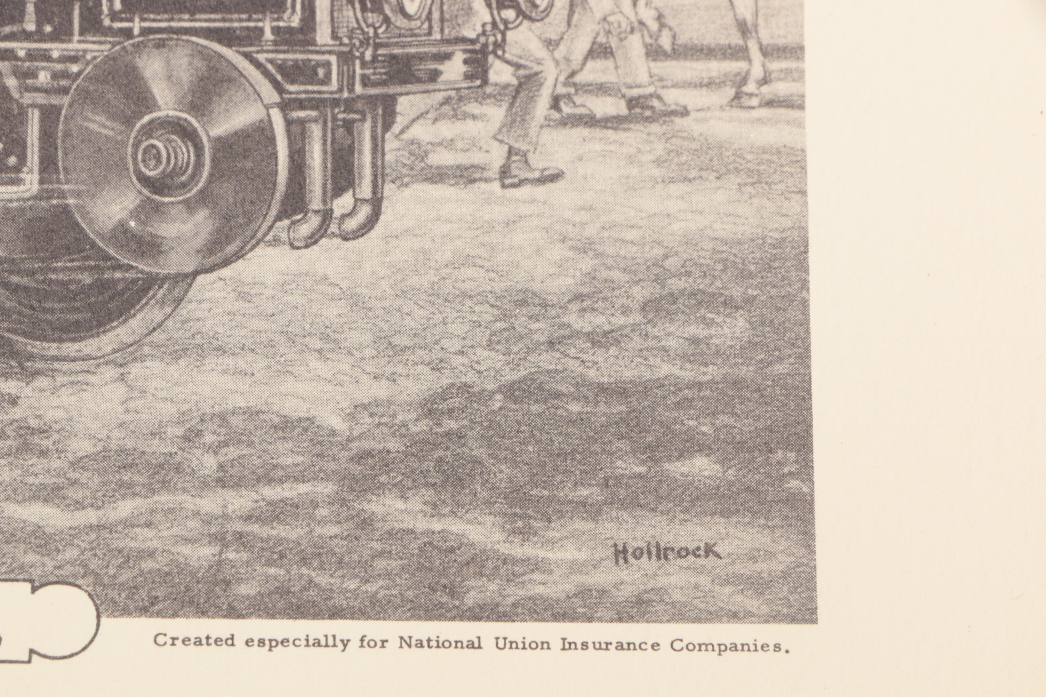 Halftone Prints after George Hollrock of Circa 1900 Fire Fighting Apparatus