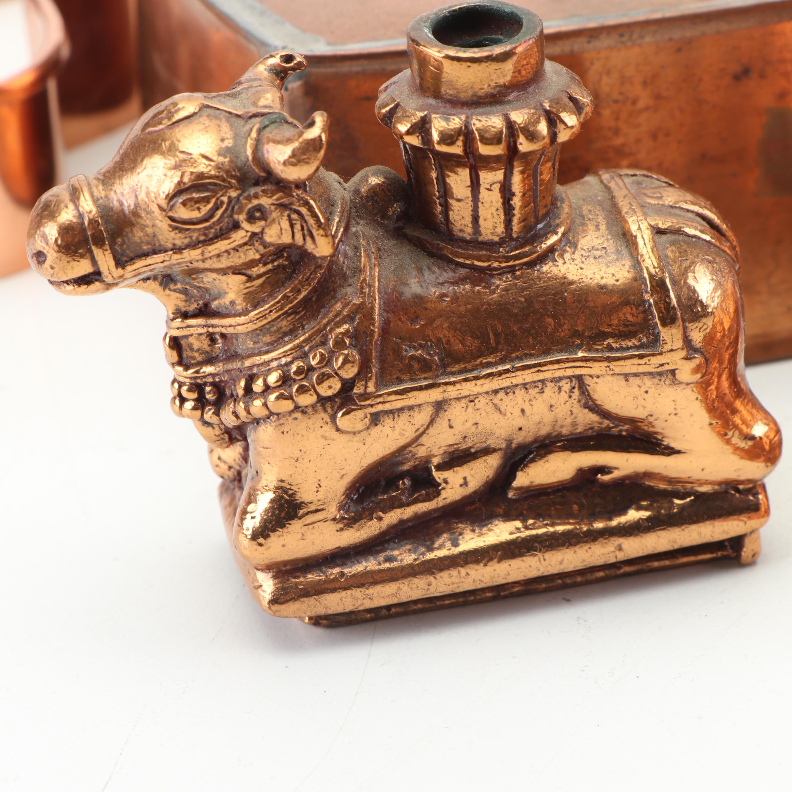 Paul Revere Copper Tea Kettle with Other Kitchenware