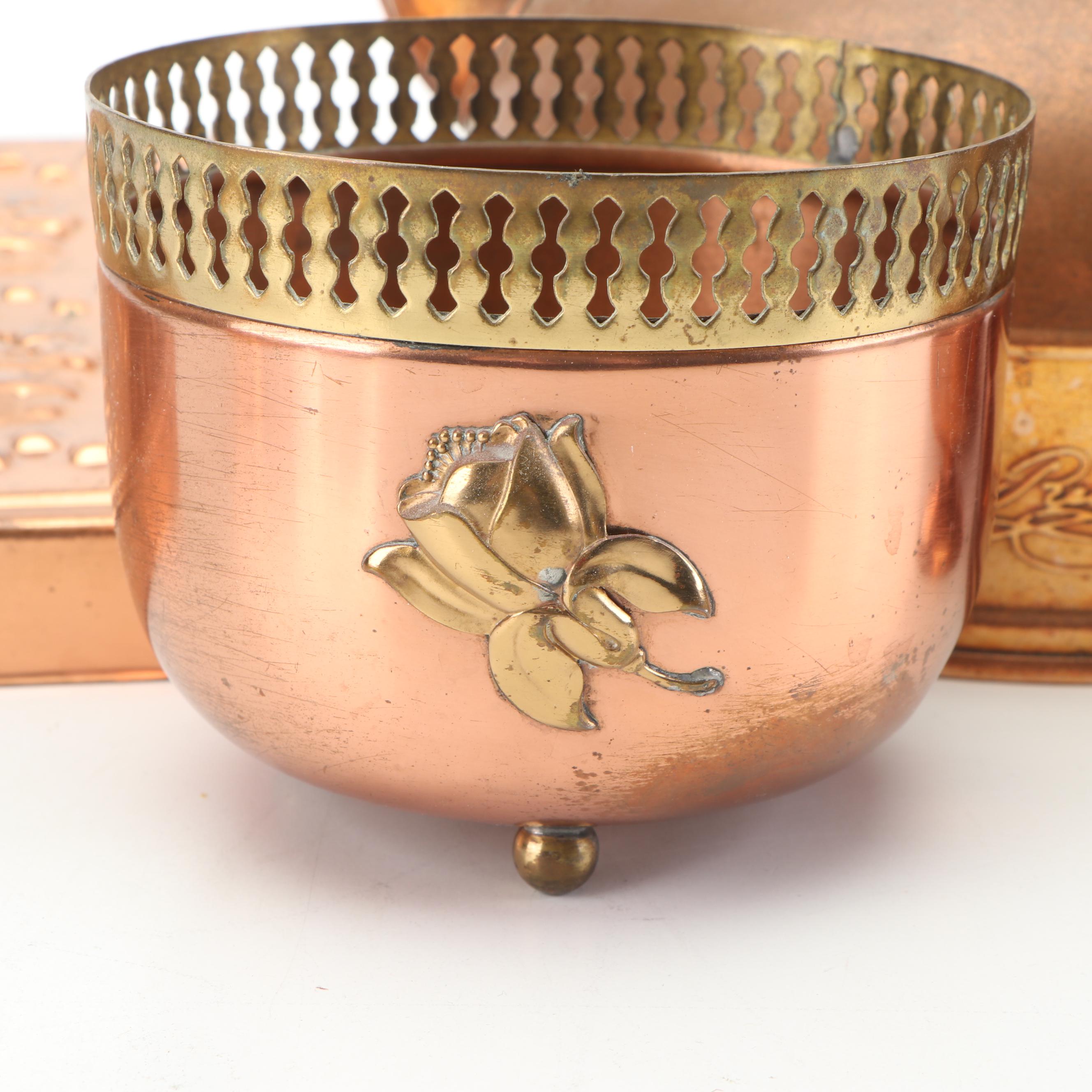 Paul Revere Copper Tea Kettle with Other Kitchenware