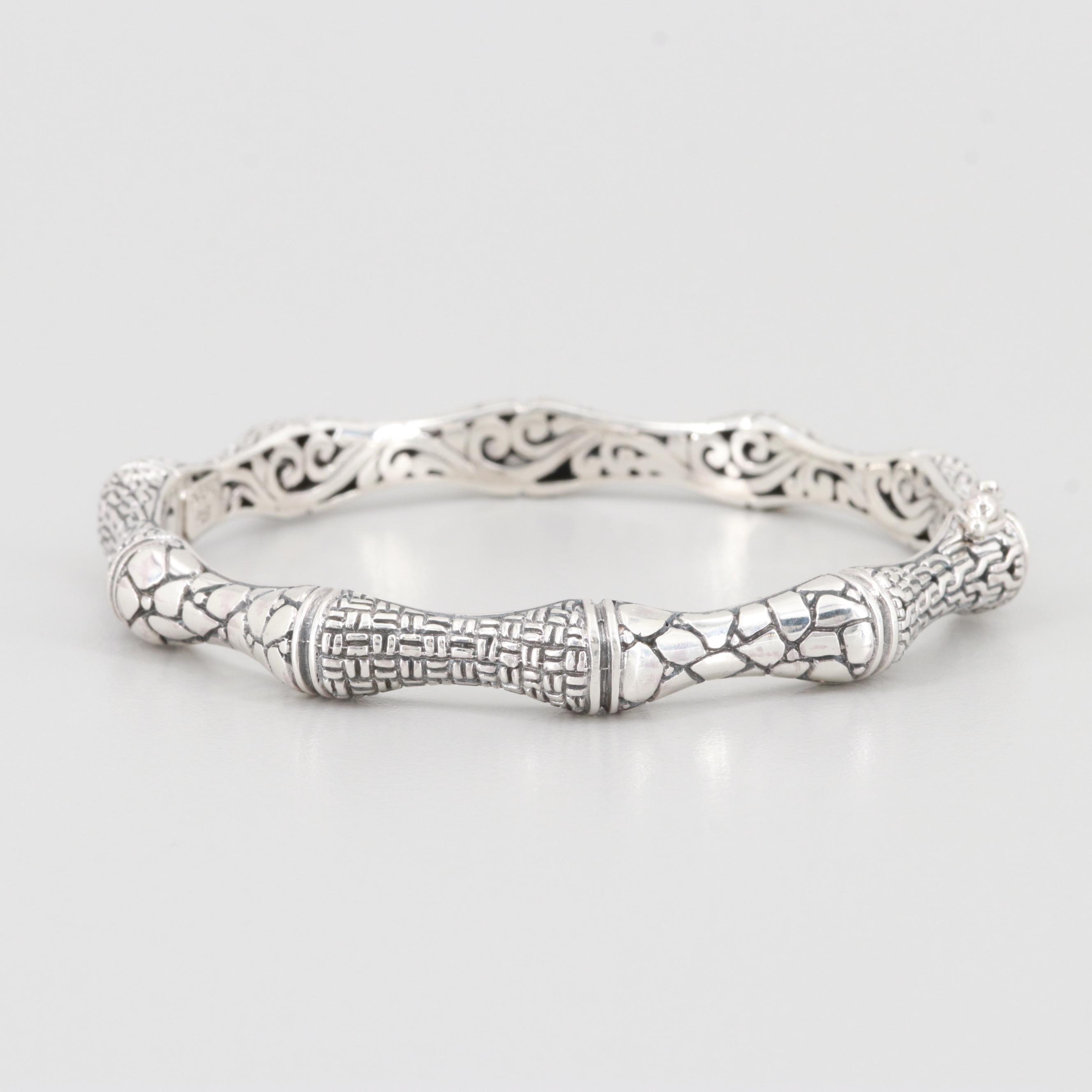 Sarda Sterling Silver Hinged Bracelet