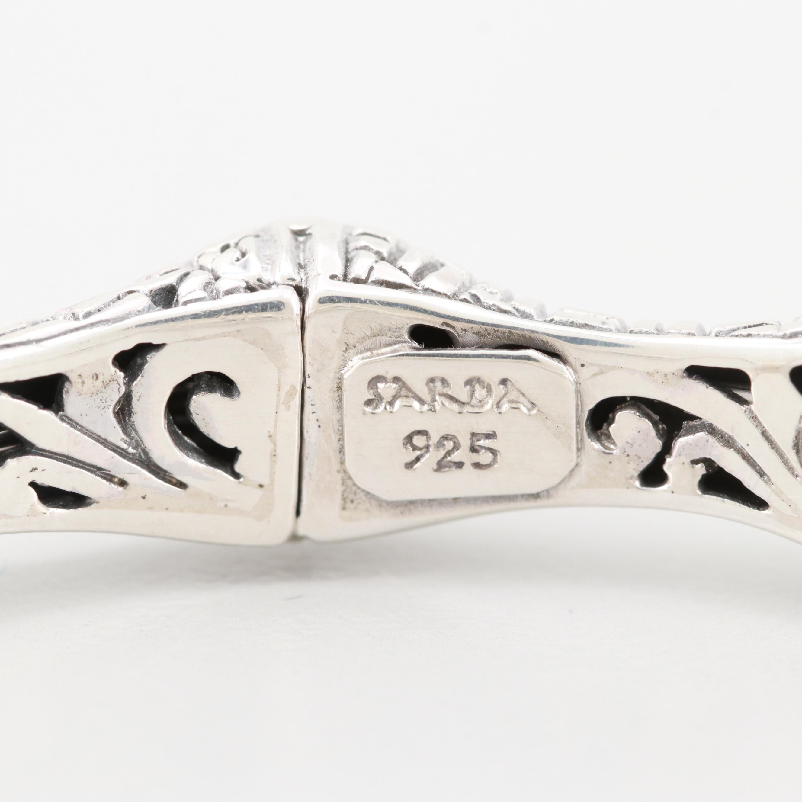 Sarda Sterling Silver Hinged Bracelet