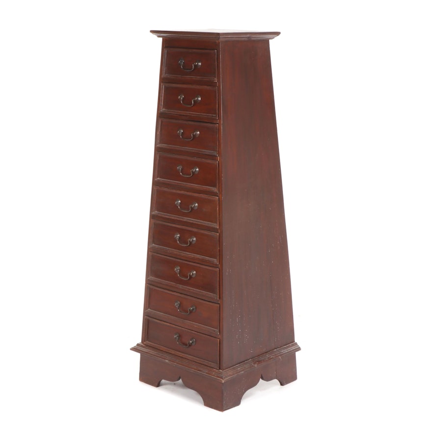 Tapered Mahogany Finished Chest of Drawers
