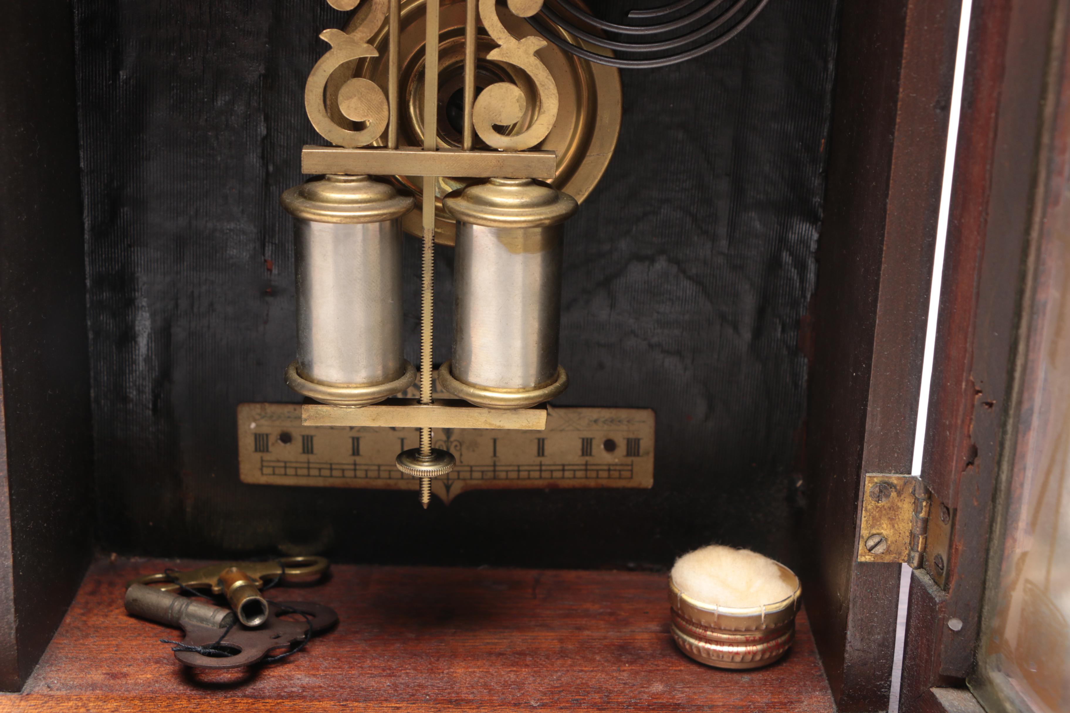 Ansonia "King" Walnut Mantel Clock, Late 19th to Early 20th Century