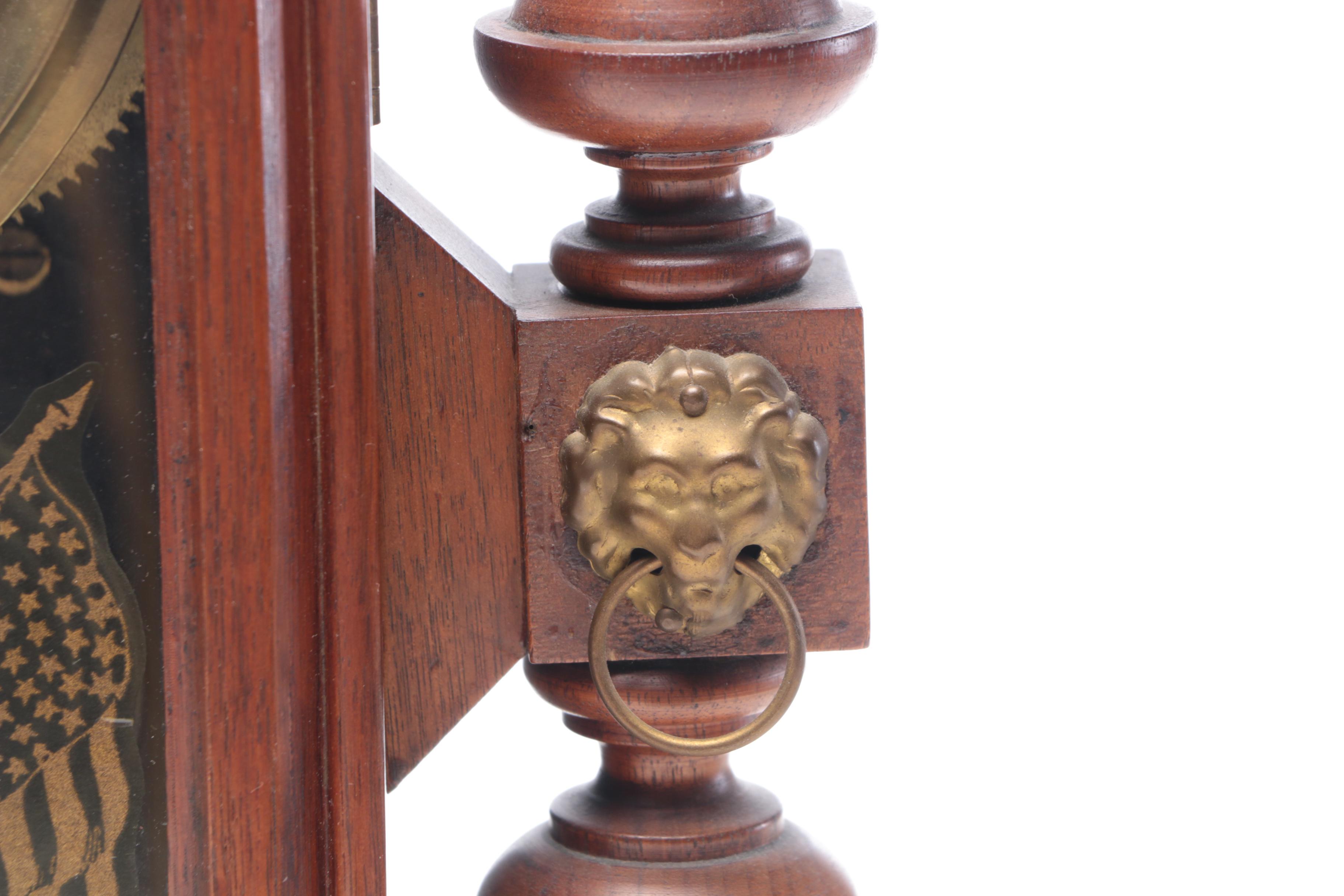 Ansonia "King" Walnut Mantel Clock, Late 19th to Early 20th Century