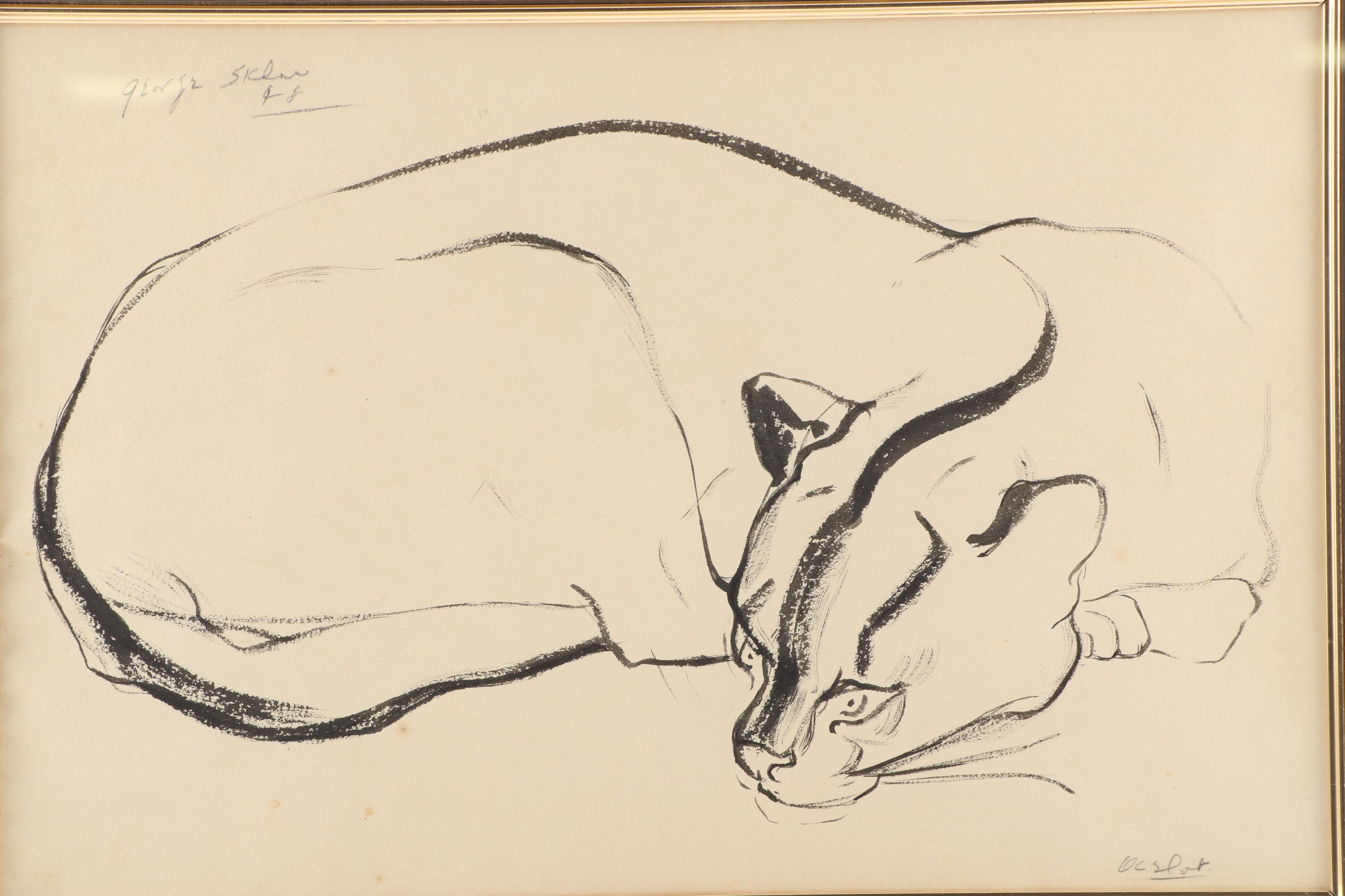 George Sklar Ink Painting "Ocelot"