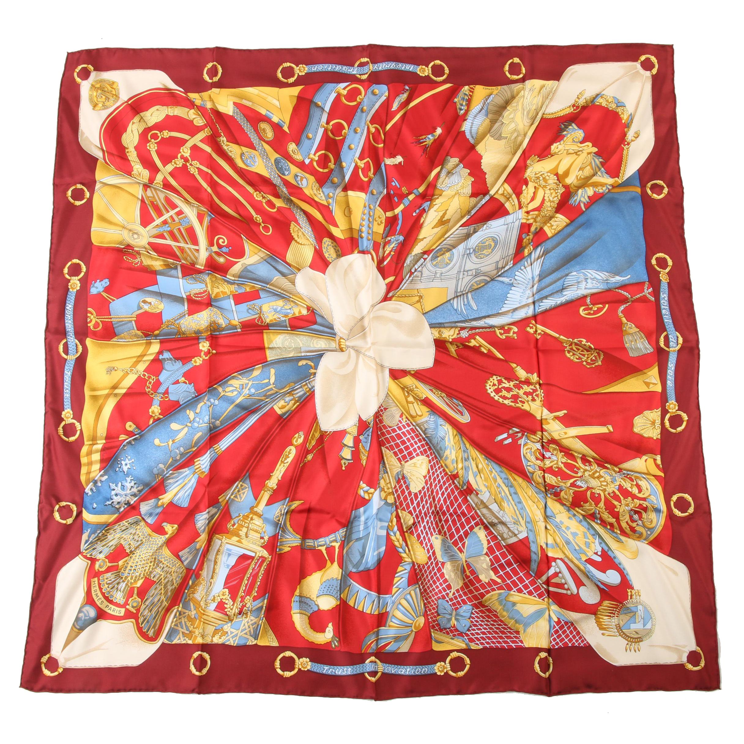 Hermès Paris "Soleil de Soie" Silk Scarf Designed by Caty Latham