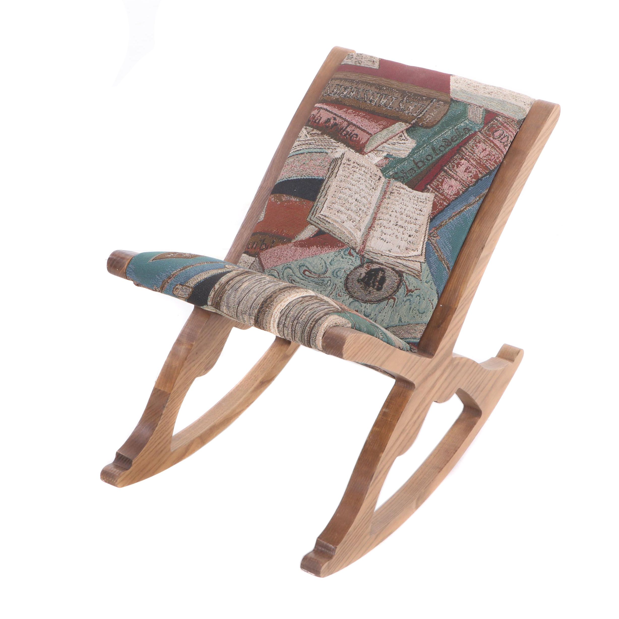 Levenger Well-Read Life Oak Child's Rocking Chair, Contemporary