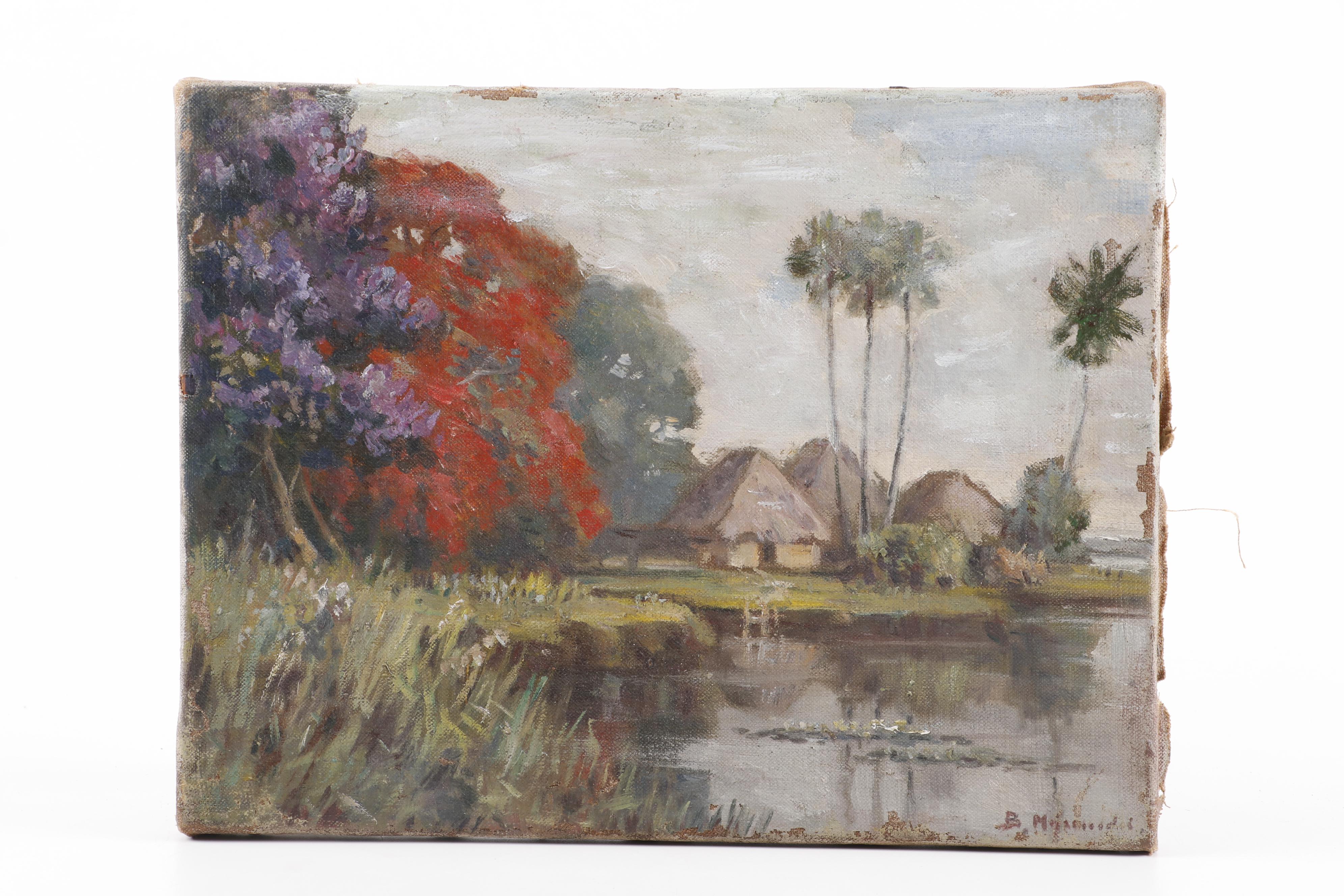 B. Majumdar Indian/Bangladeshi Landscape Oil Paintings