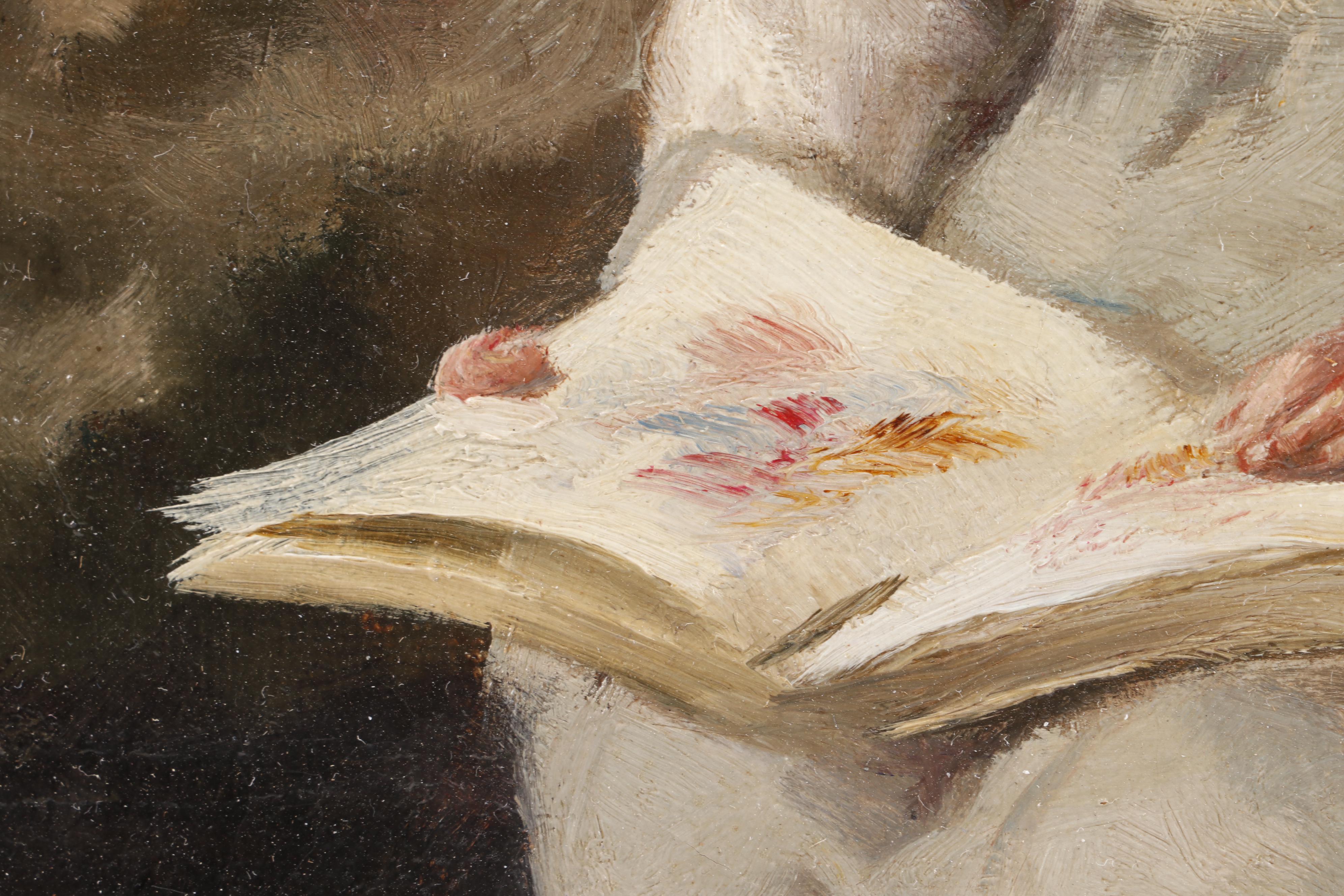 L. T. Fenner Oil Painting of Young Girl