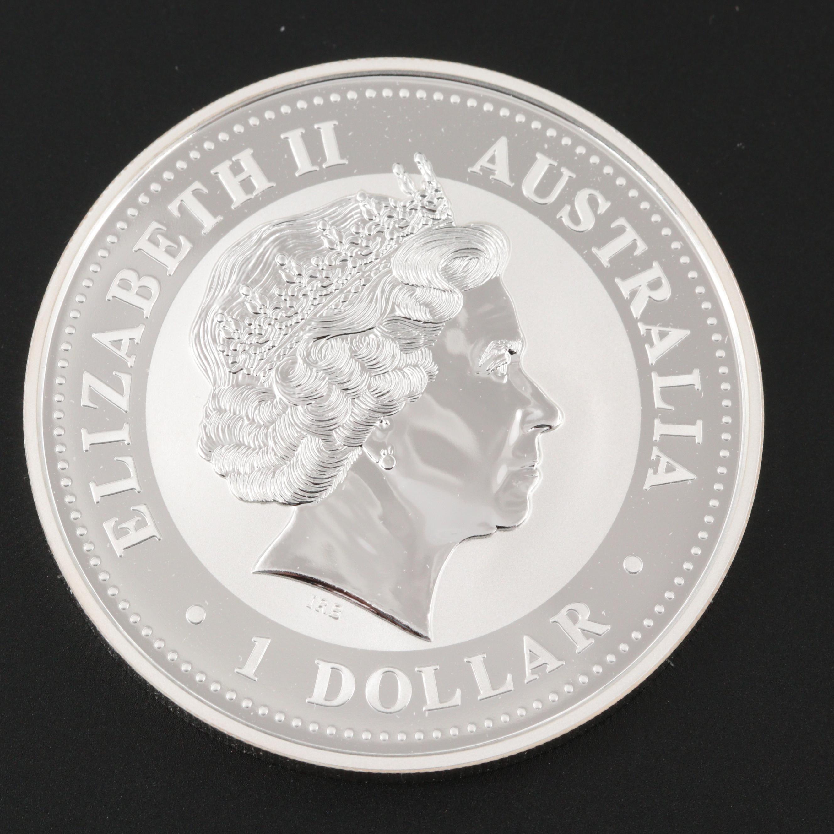 2003 Australia $1 Year of the Goat One Ounce .999 Silver Reverse Proof Coin