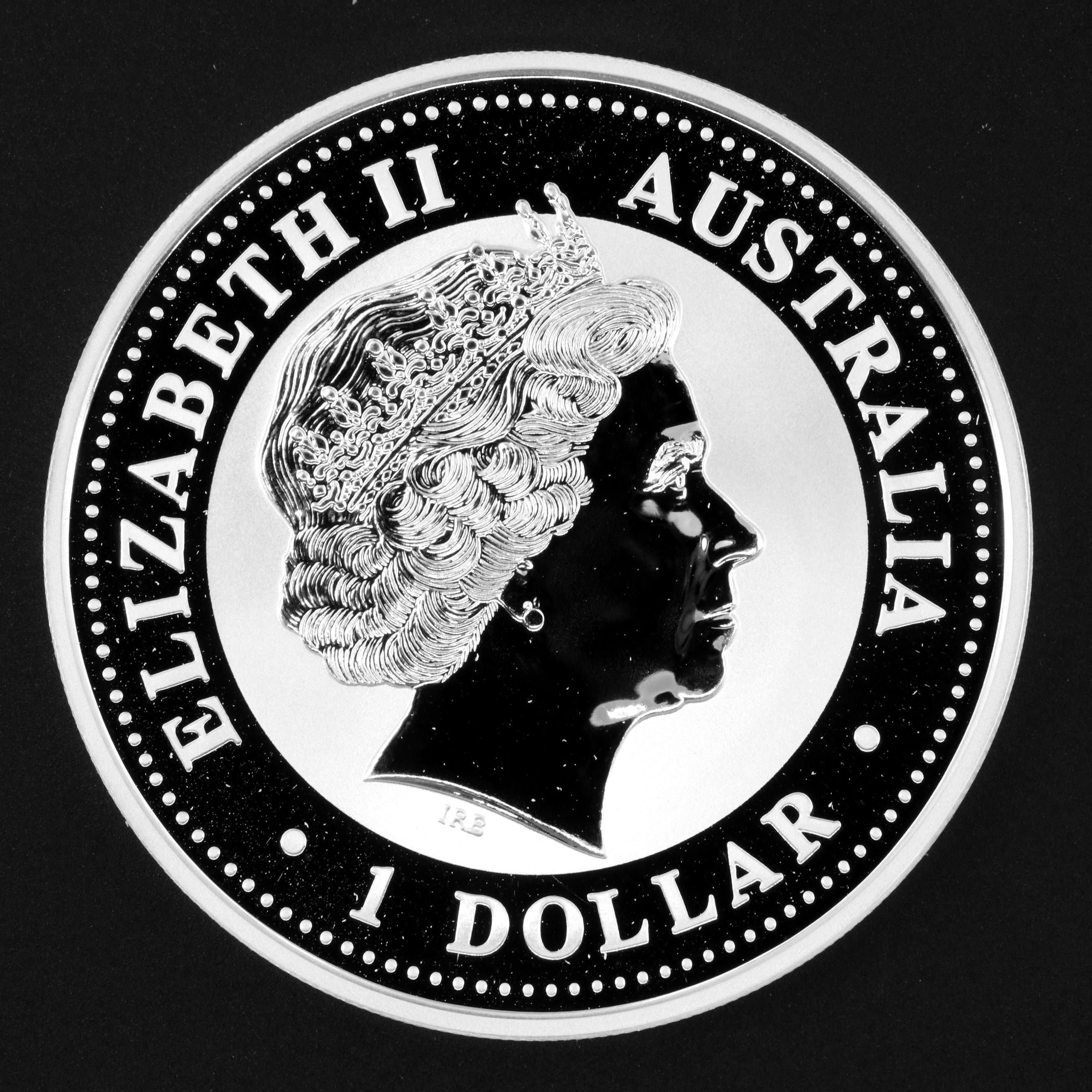 2003 Australia $1 Year of the Goat One Ounce .999 Silver Reverse Proof Coin