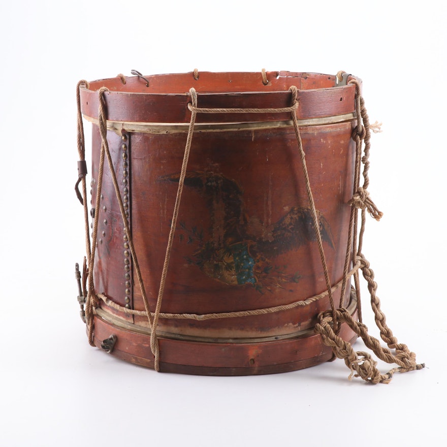 Daniel Griswold Hand-Painted Marching Drum, ca. 1822