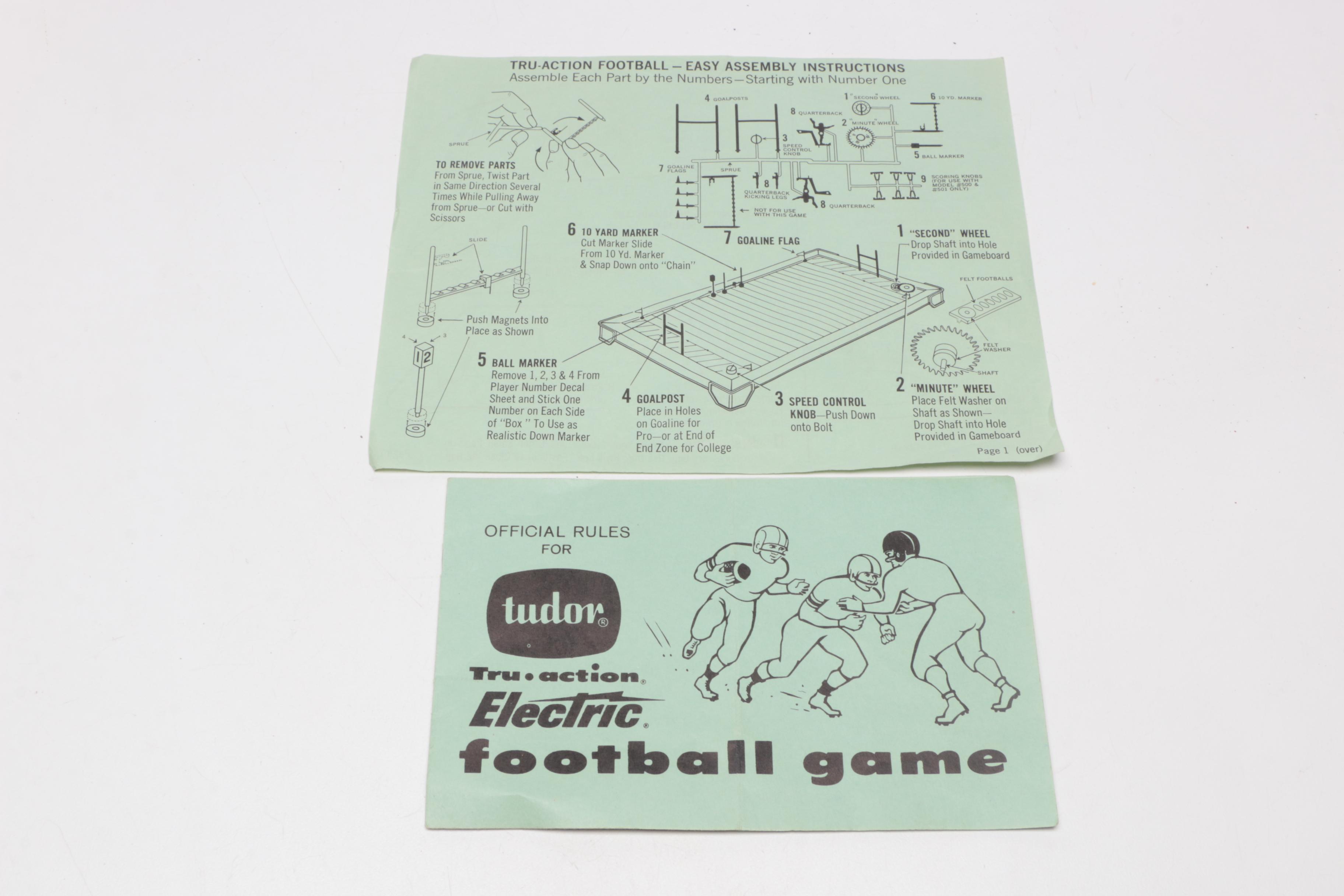 Vintage Tudor Tru-Action Electric Football Table Top Game