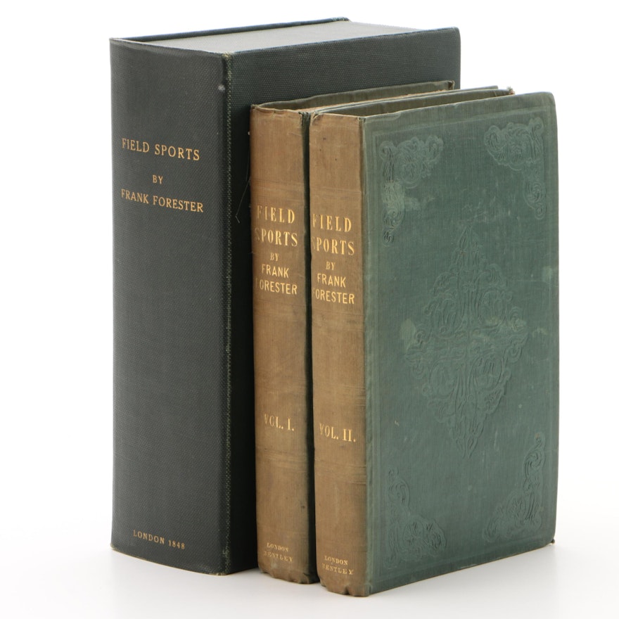 1848 Two-Volume "Field Sports" by Frank Forester with Clamshell Case