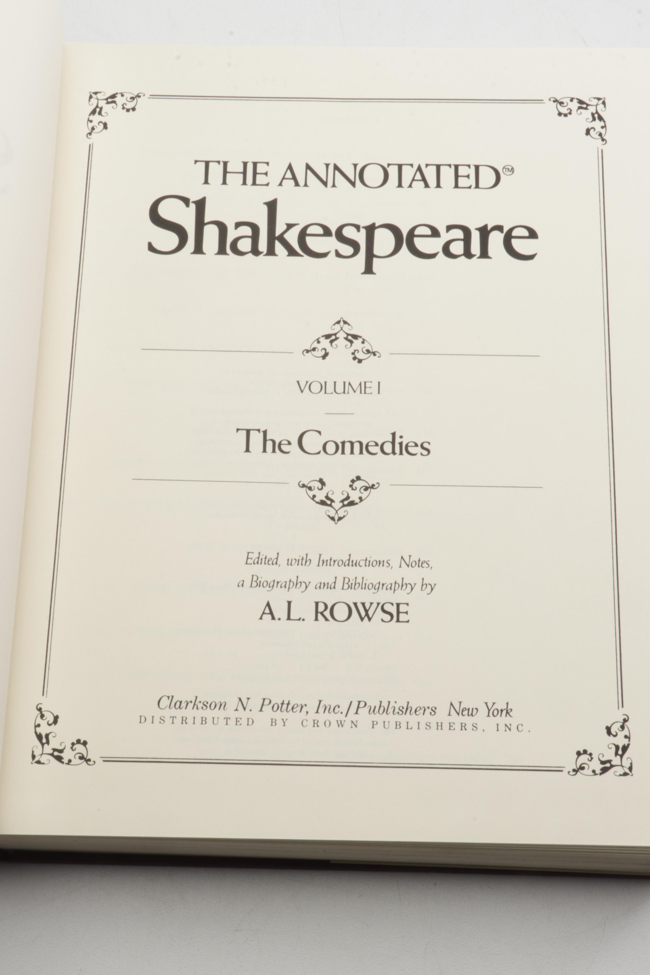 "The Annotated Shakespeare" Set with Notes by A.L. Rowse, 1978