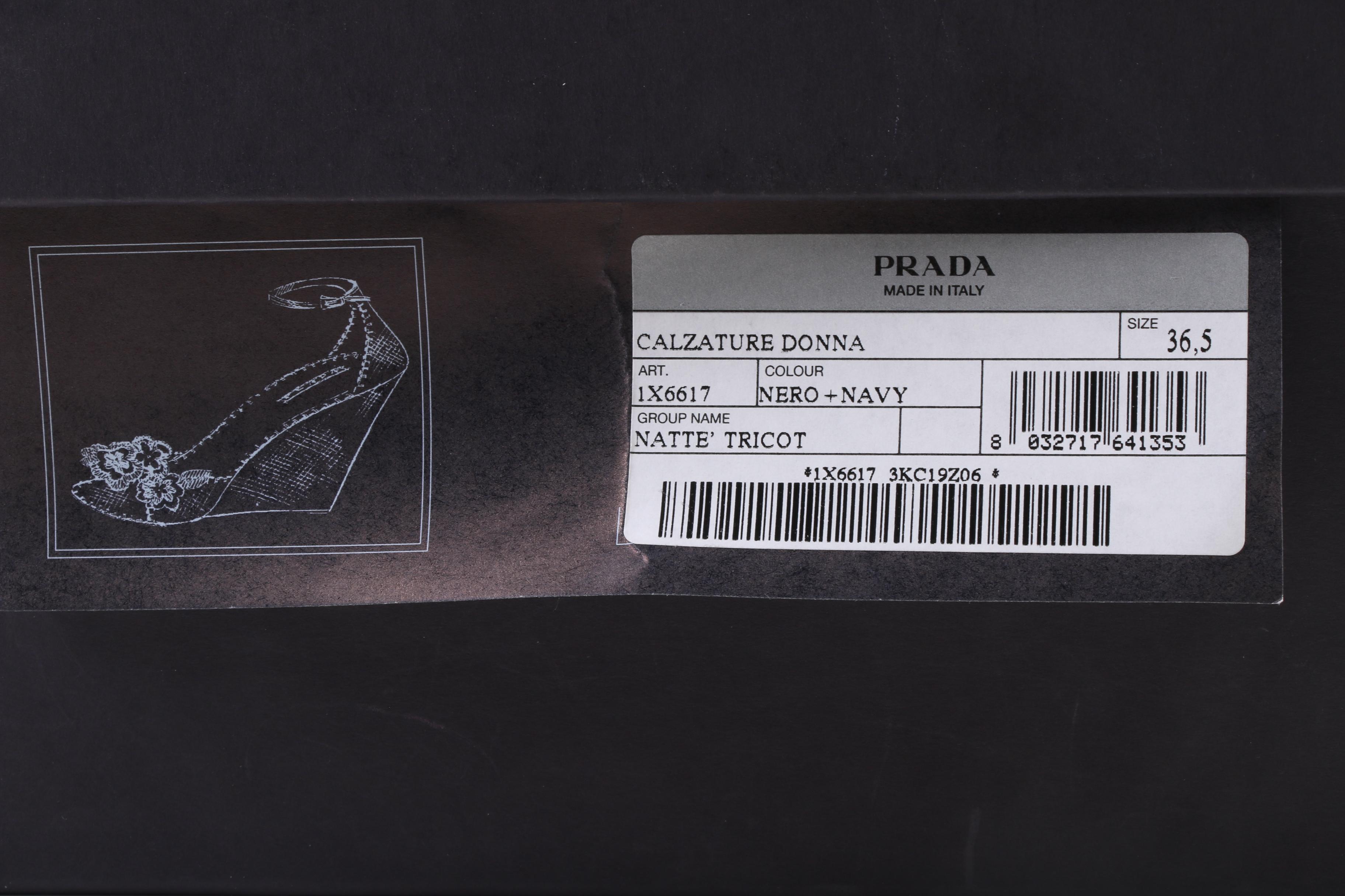 Prada Natte Tricot Wedge Sandals with Crochet Floral Appliqués