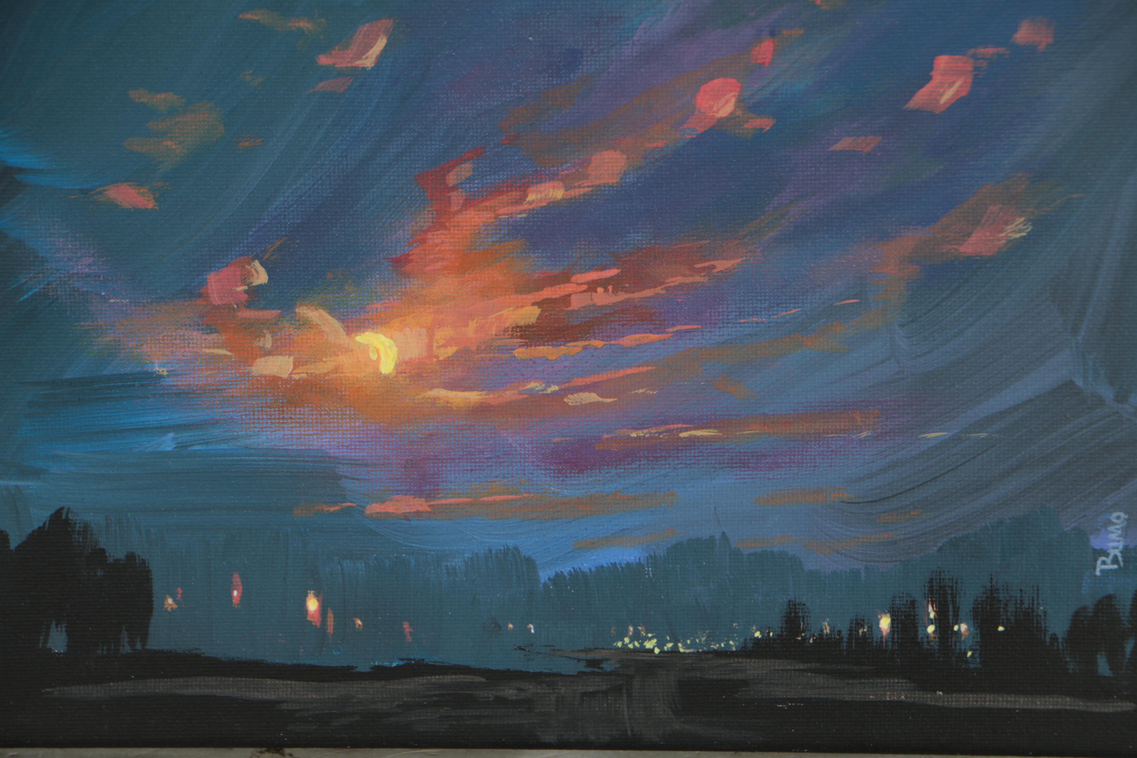 Douglas "Bumo" Johnpeer Oil Painting "The Road Home"