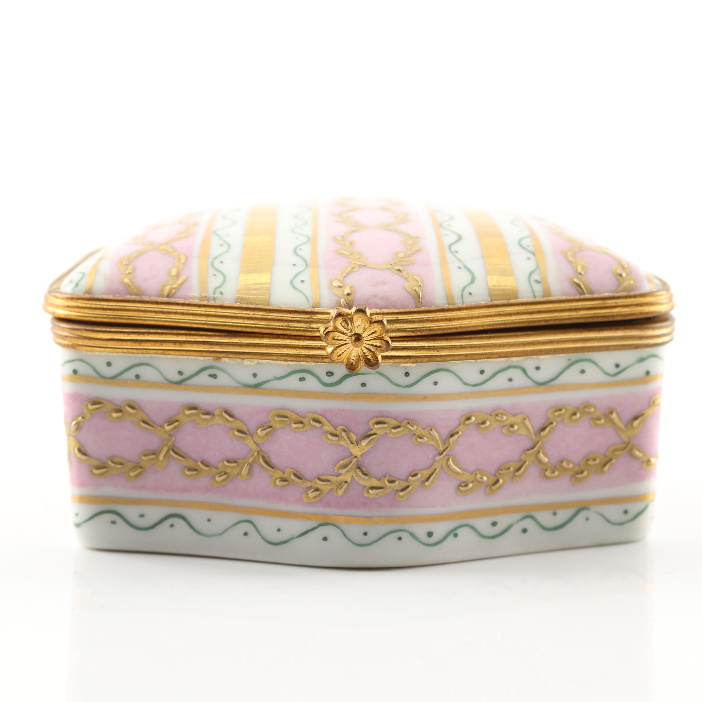 Hand-Painted Parisian Porcelain Trinket Box