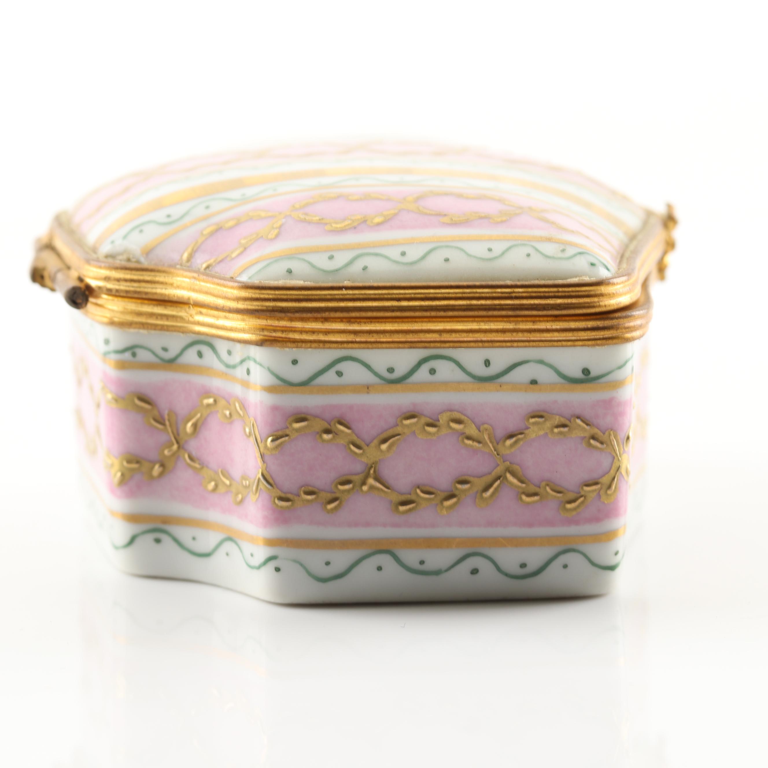 Hand-Painted Parisian Porcelain Trinket Box