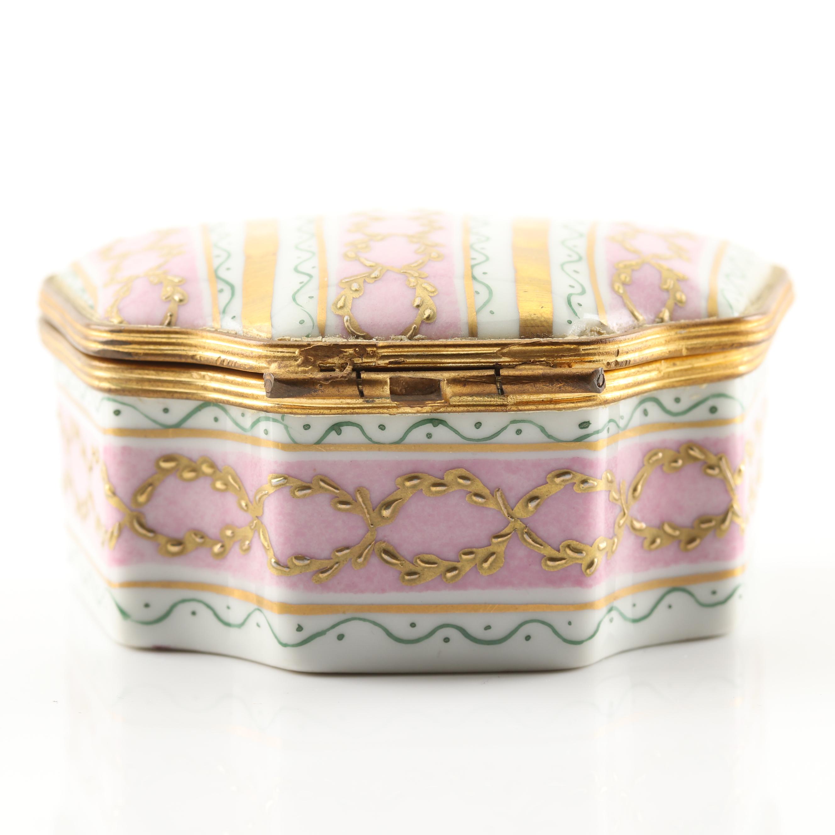 Hand-Painted Parisian Porcelain Trinket Box