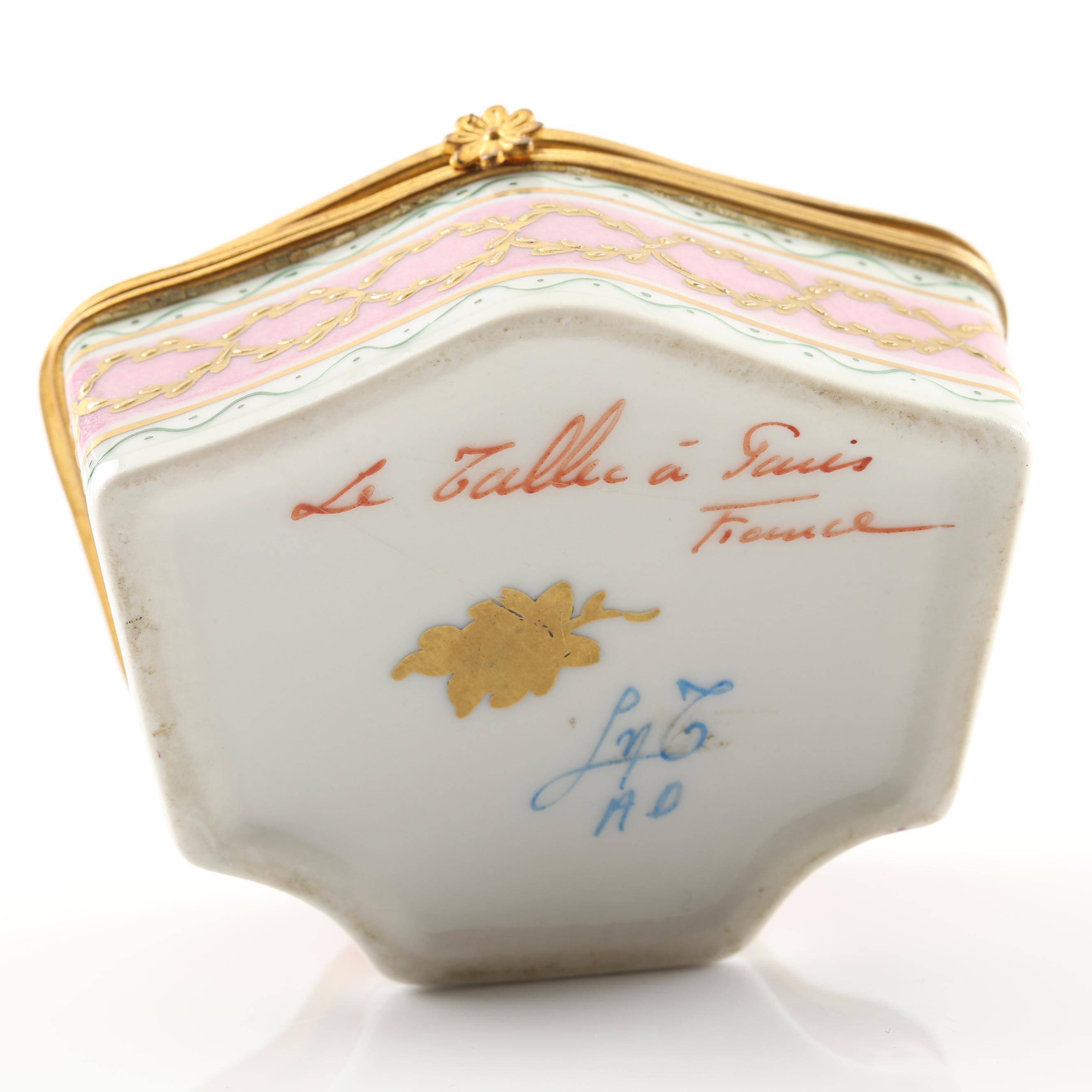 Hand-Painted Parisian Porcelain Trinket Box