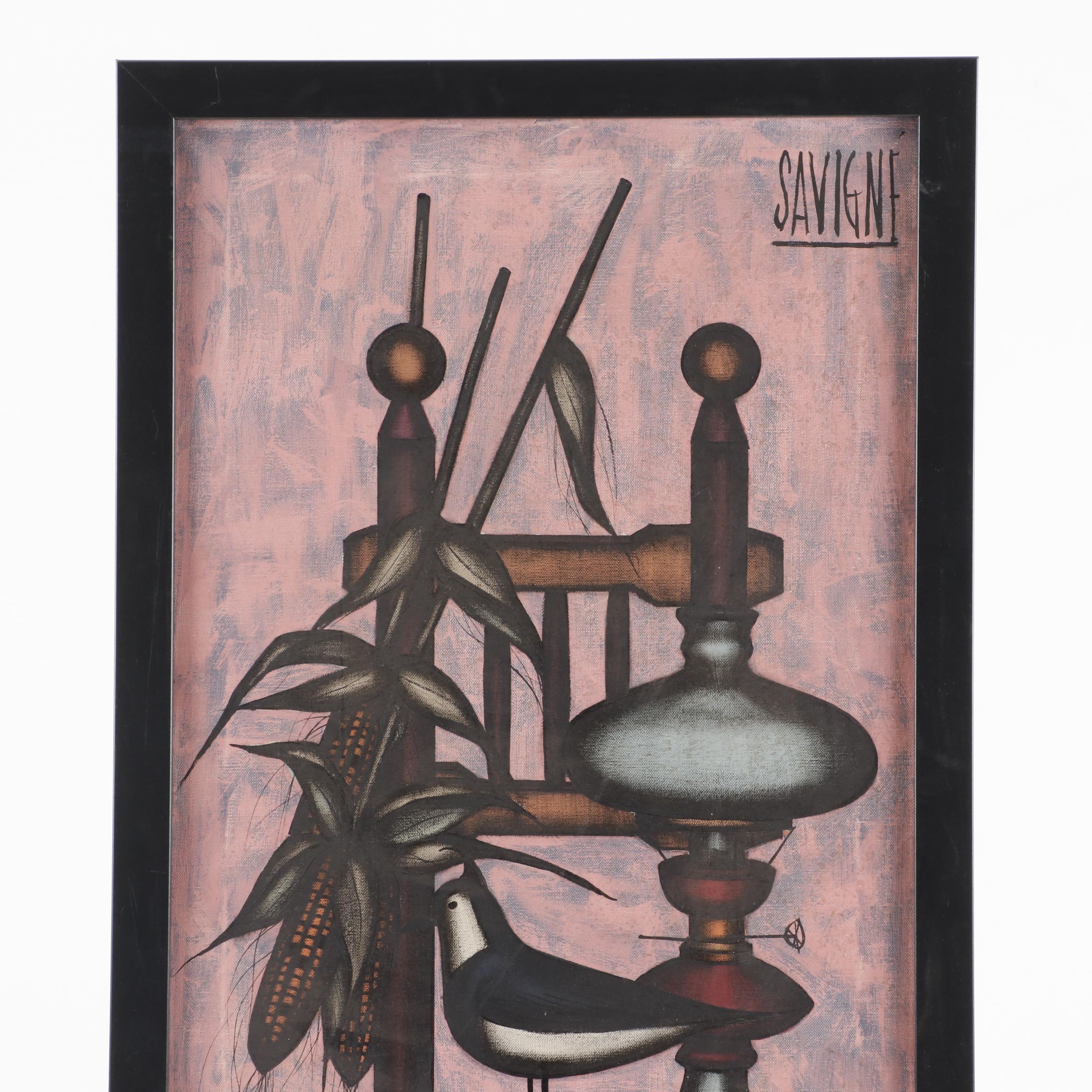 D.H. Savigne Surreal Still Life Oil Painting