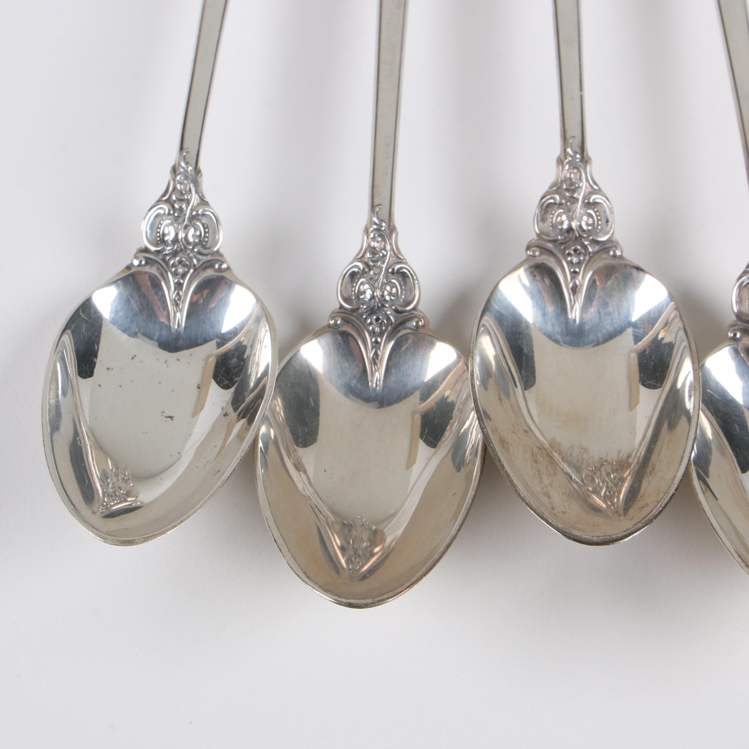 Wallace "Grande Baroque" Sterling Silver Iced Tea Spoons, Mid-Century