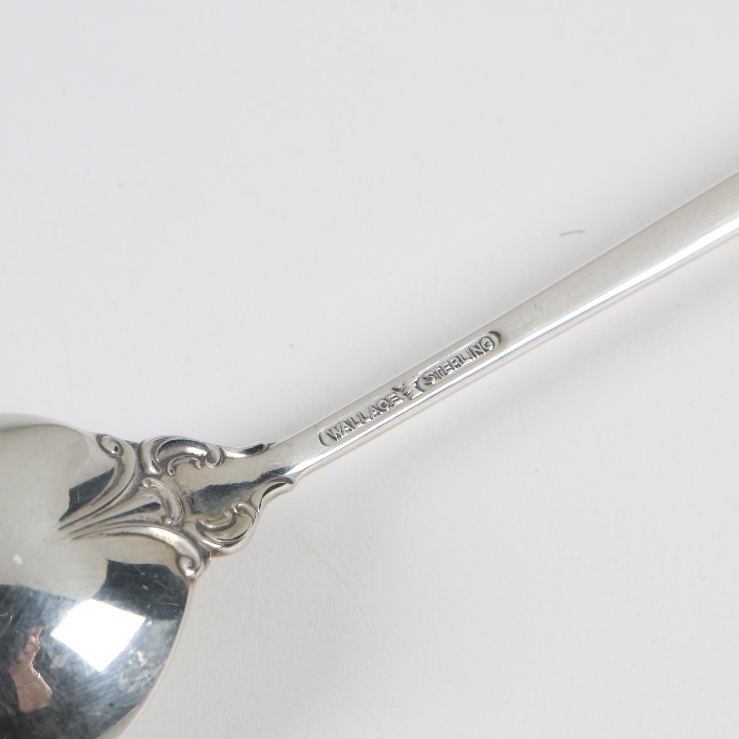 Wallace "Grande Baroque" Sterling Silver Iced Tea Spoons, Mid-Century