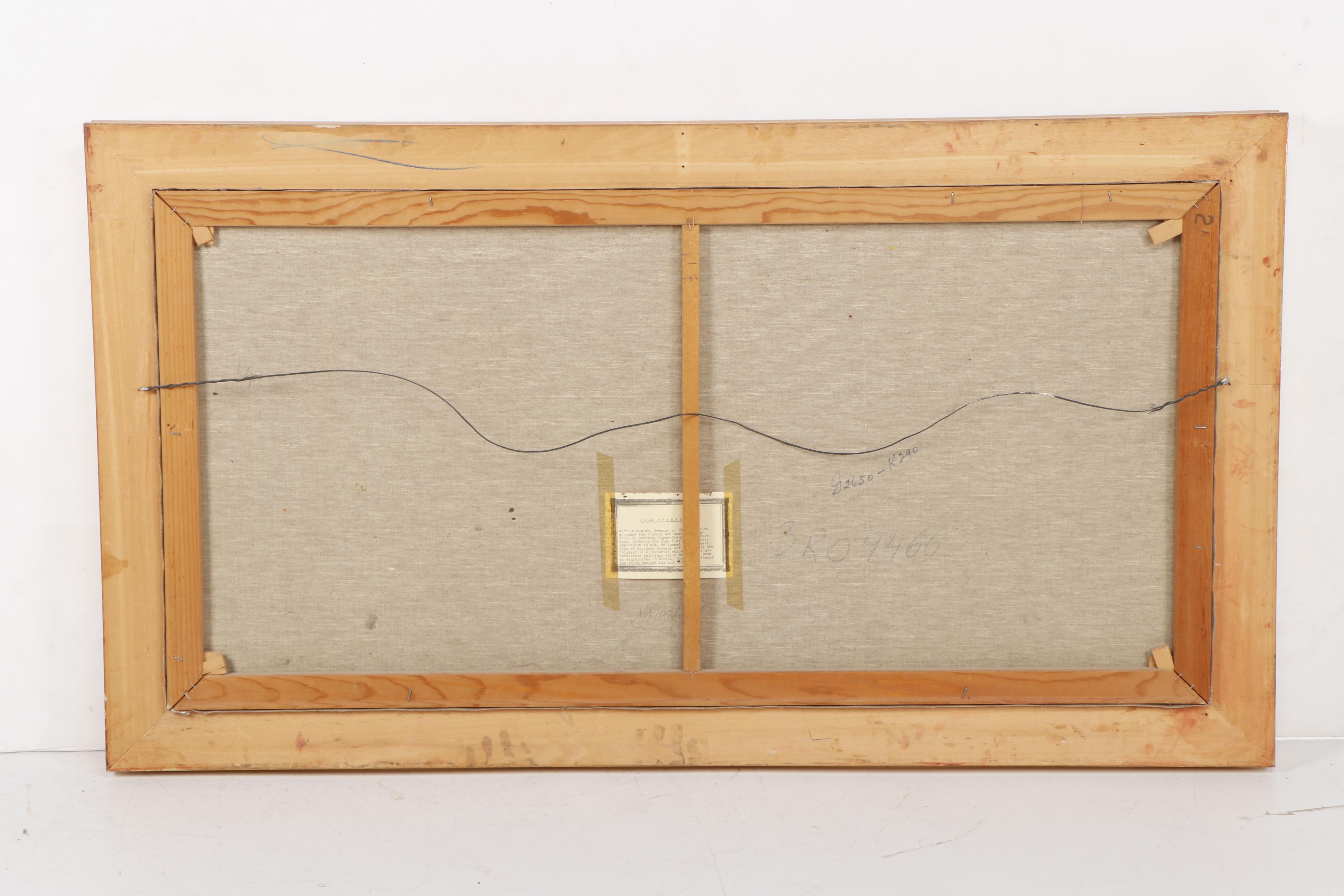 Julius Friedrich Mid 20th Century Landscape Oil Painting