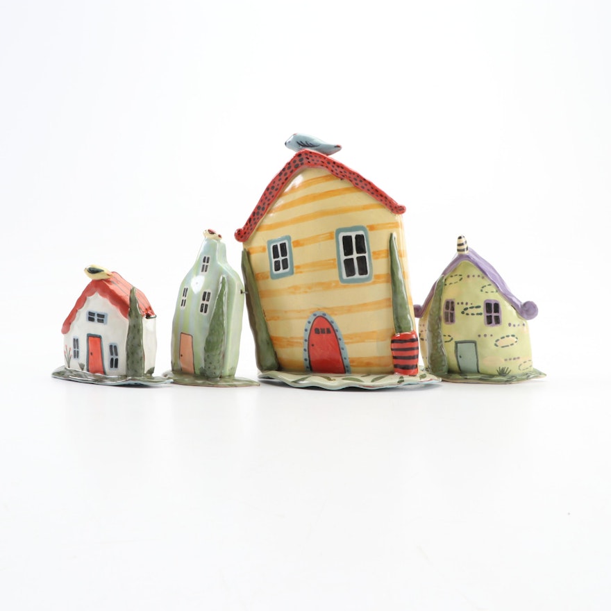 Nancy Gardner Handbuilt Terracotta House Wall Hangings