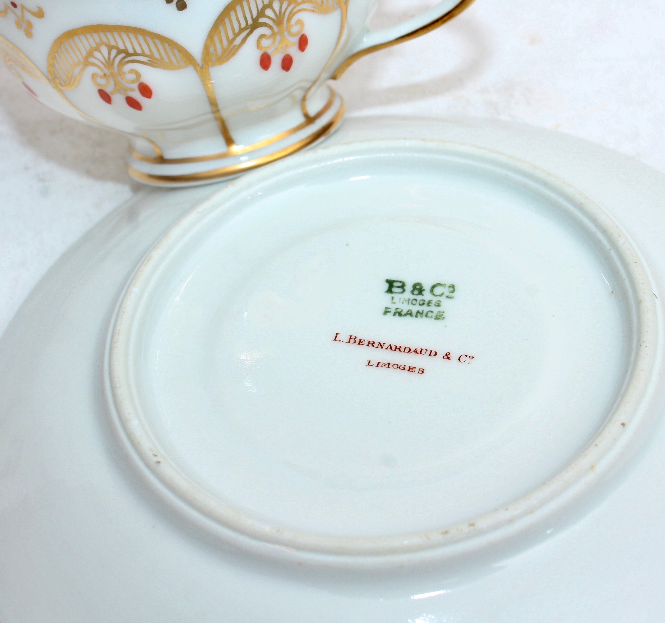 Limoges France Porcelain Plates, Platter, and Demitasse, Antique