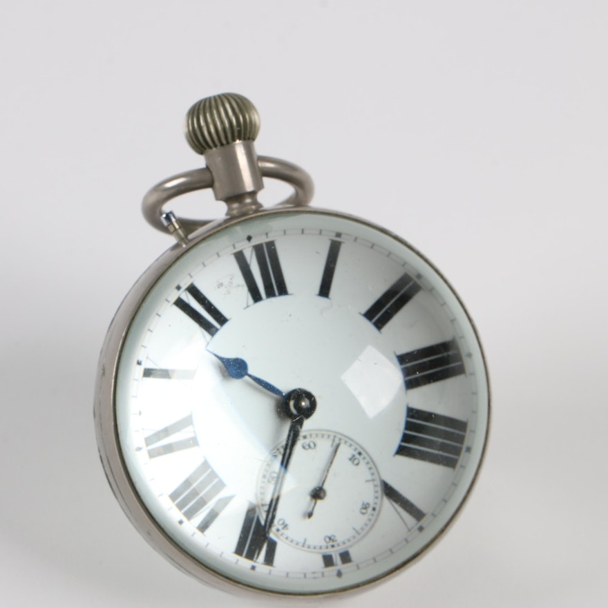 Continental Glass Ball Desk Clock, Early 20th Century