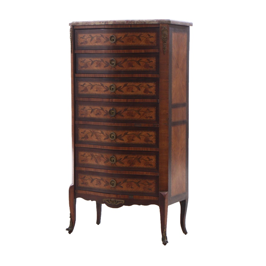 Louis XV Style Inlaid Lingerie Chest