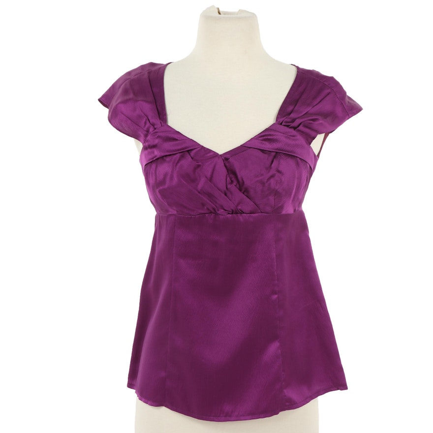 Nanette Lepore Plum Silk Top