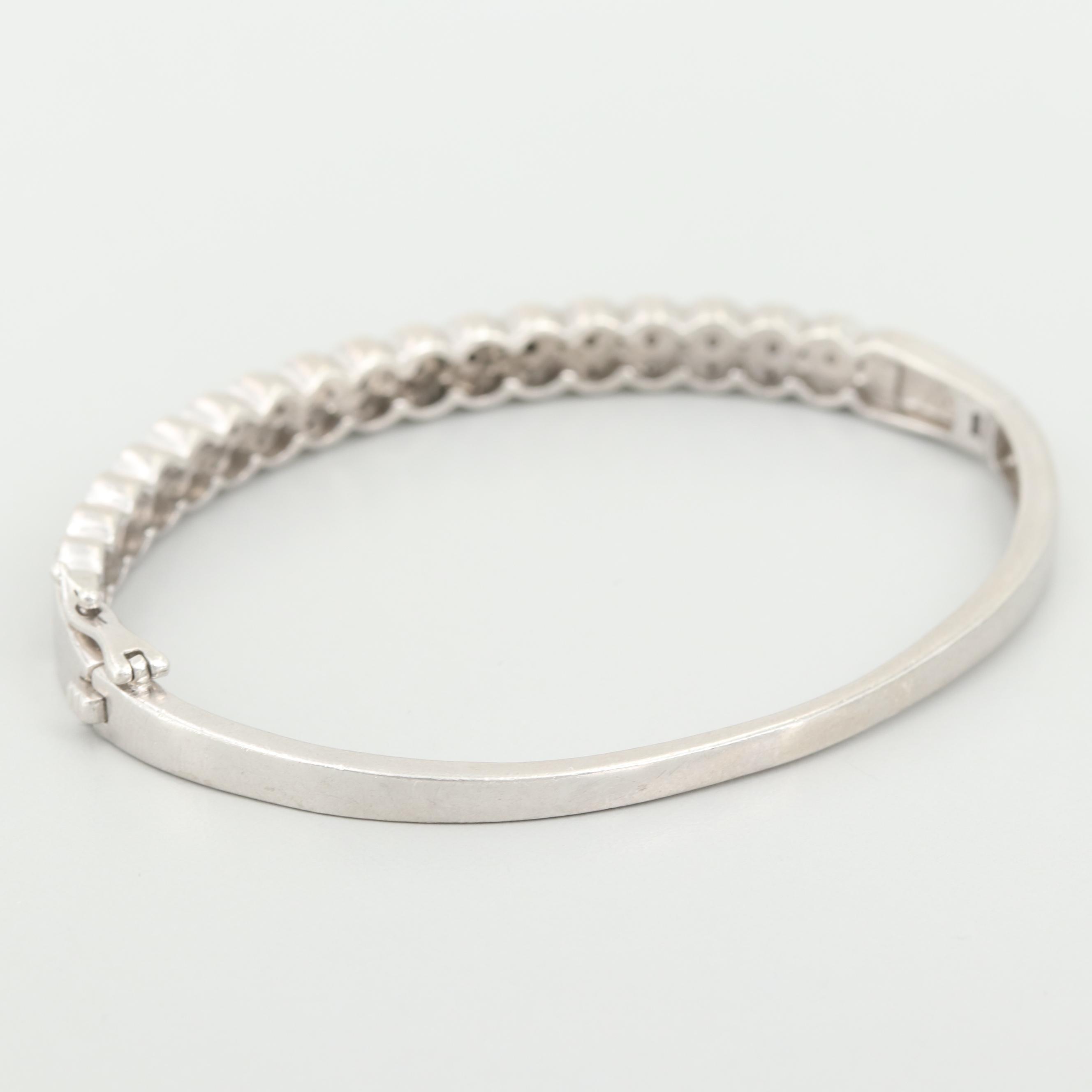 Sterling Silver Diamond Bracelet Featuring Black Diamonds