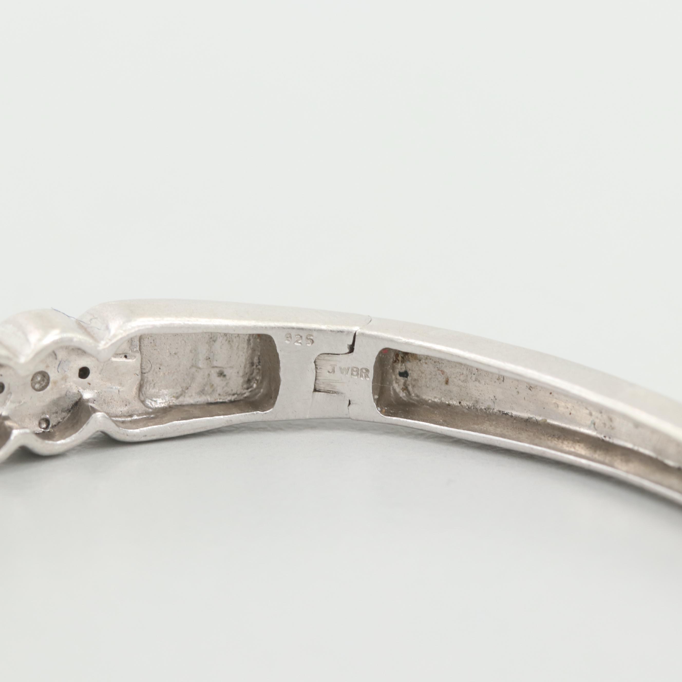 Sterling Silver Diamond Bracelet Featuring Black Diamonds