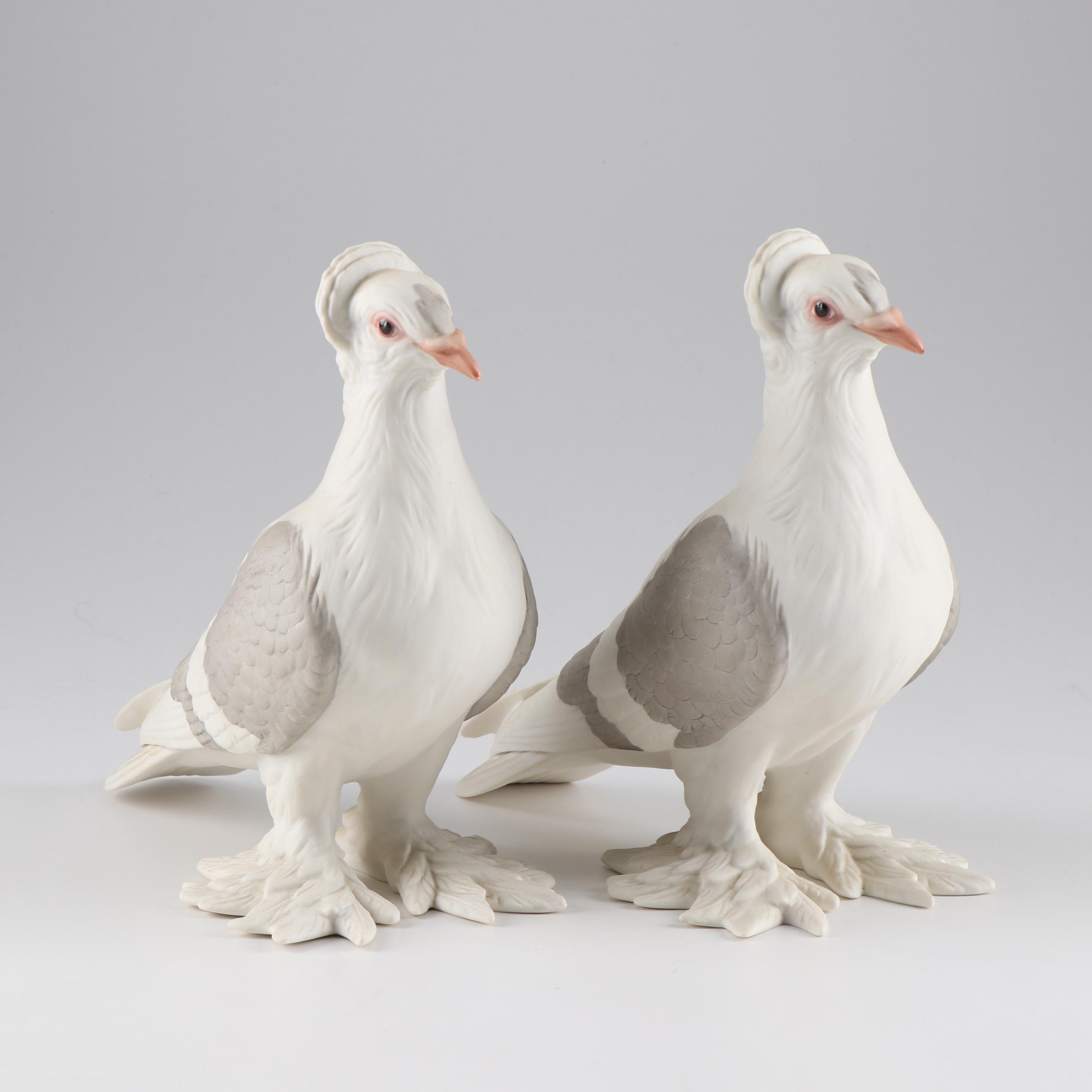 Boehm Ceramic "Tumbler Pigeons" Figurines