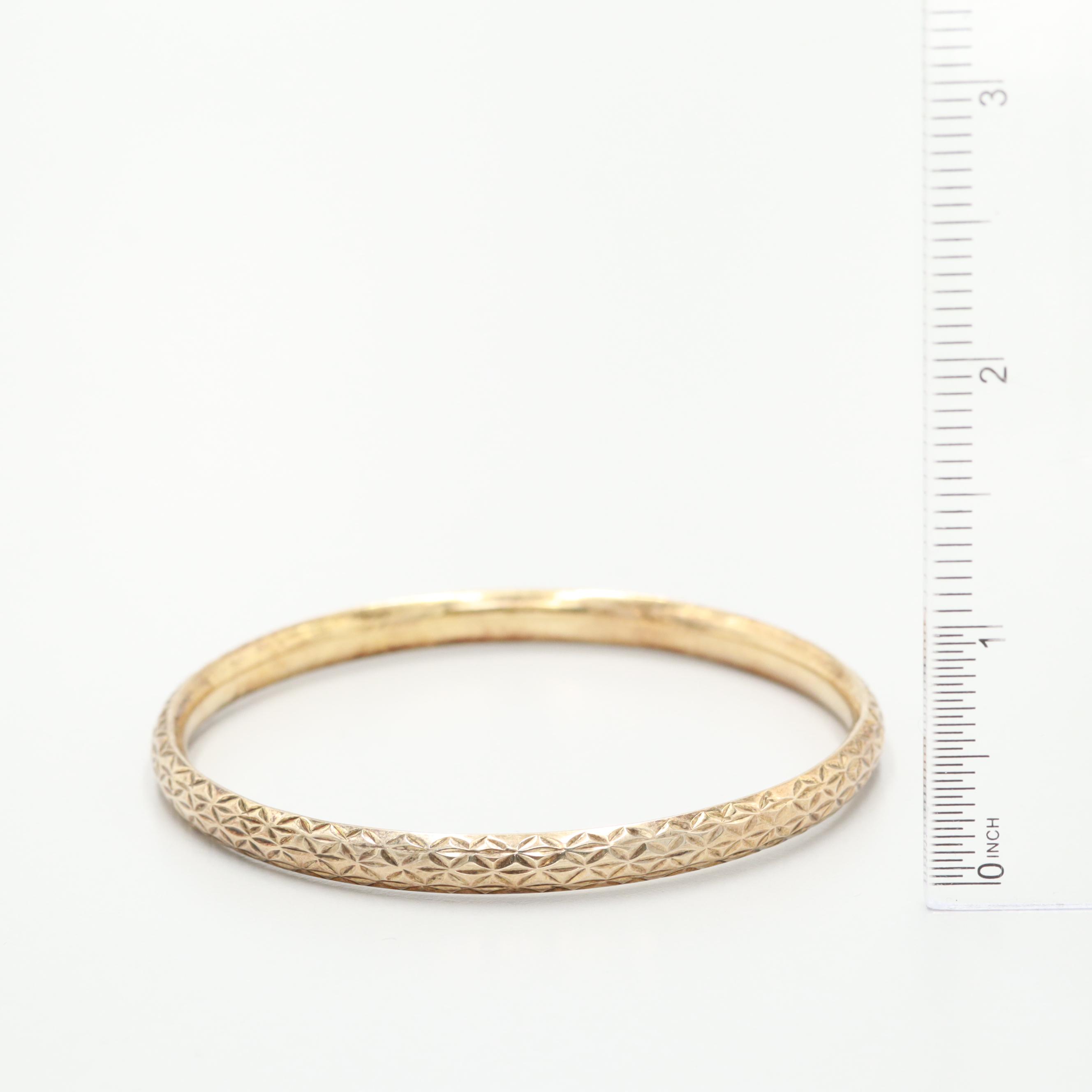 Tri-Color Sterling Silver Bangle Bracelets