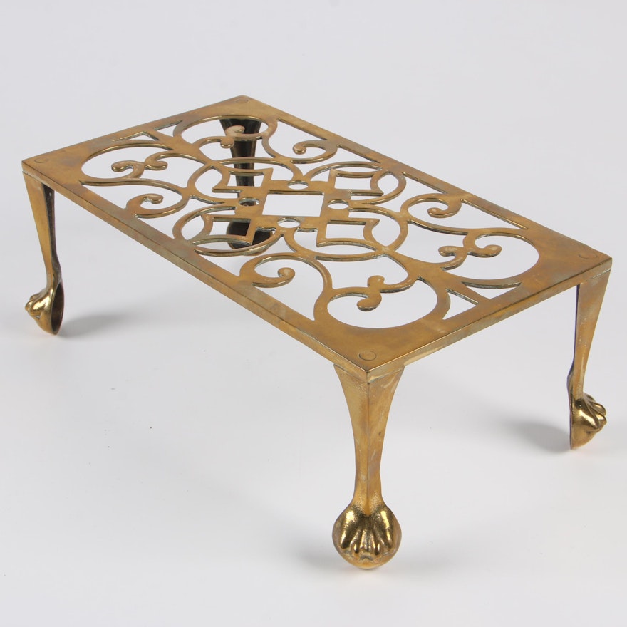 Regency Style Brass Hearth Trivet