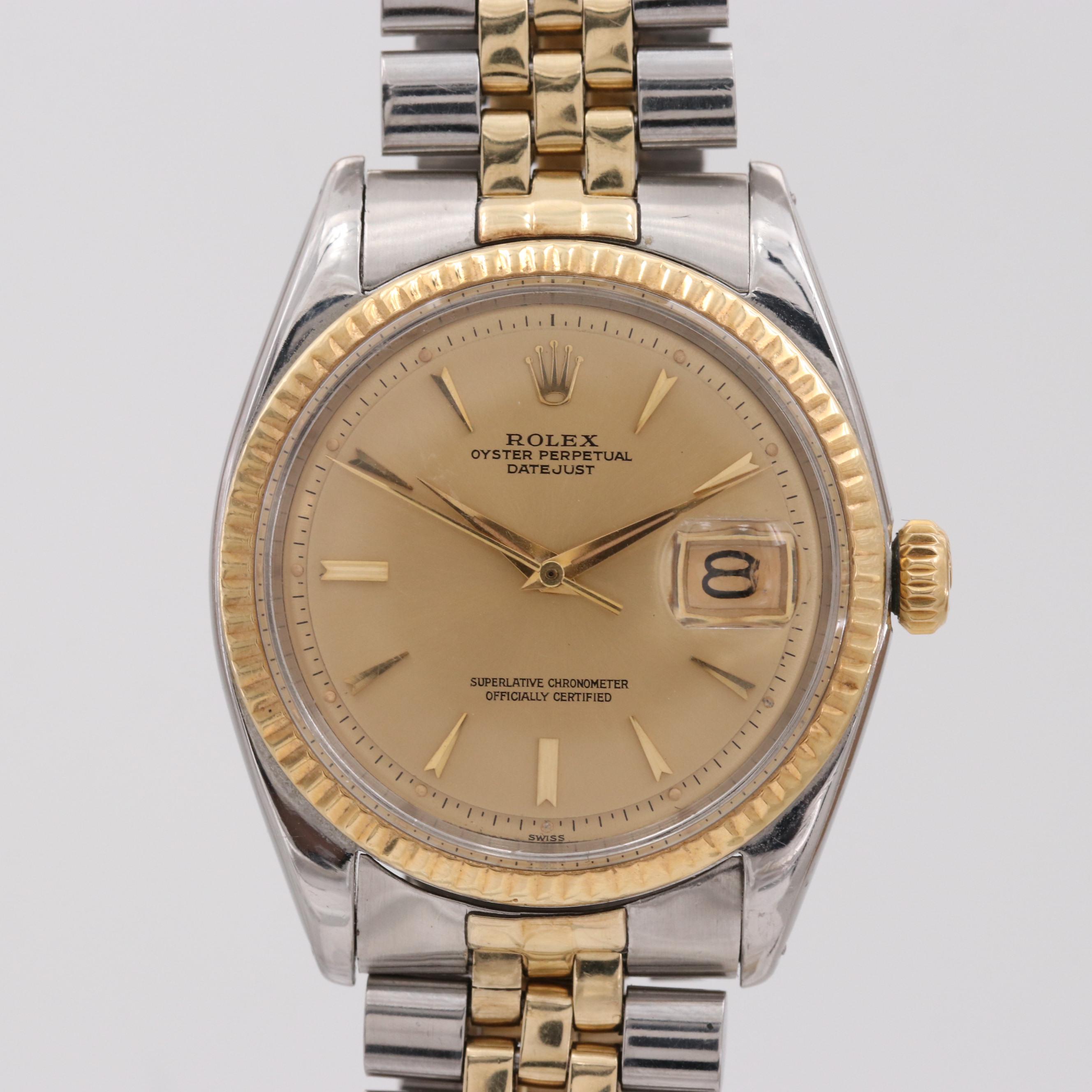 Rolex Datejust Stainless Steel and 14K Yellow Gold Watch, 1961