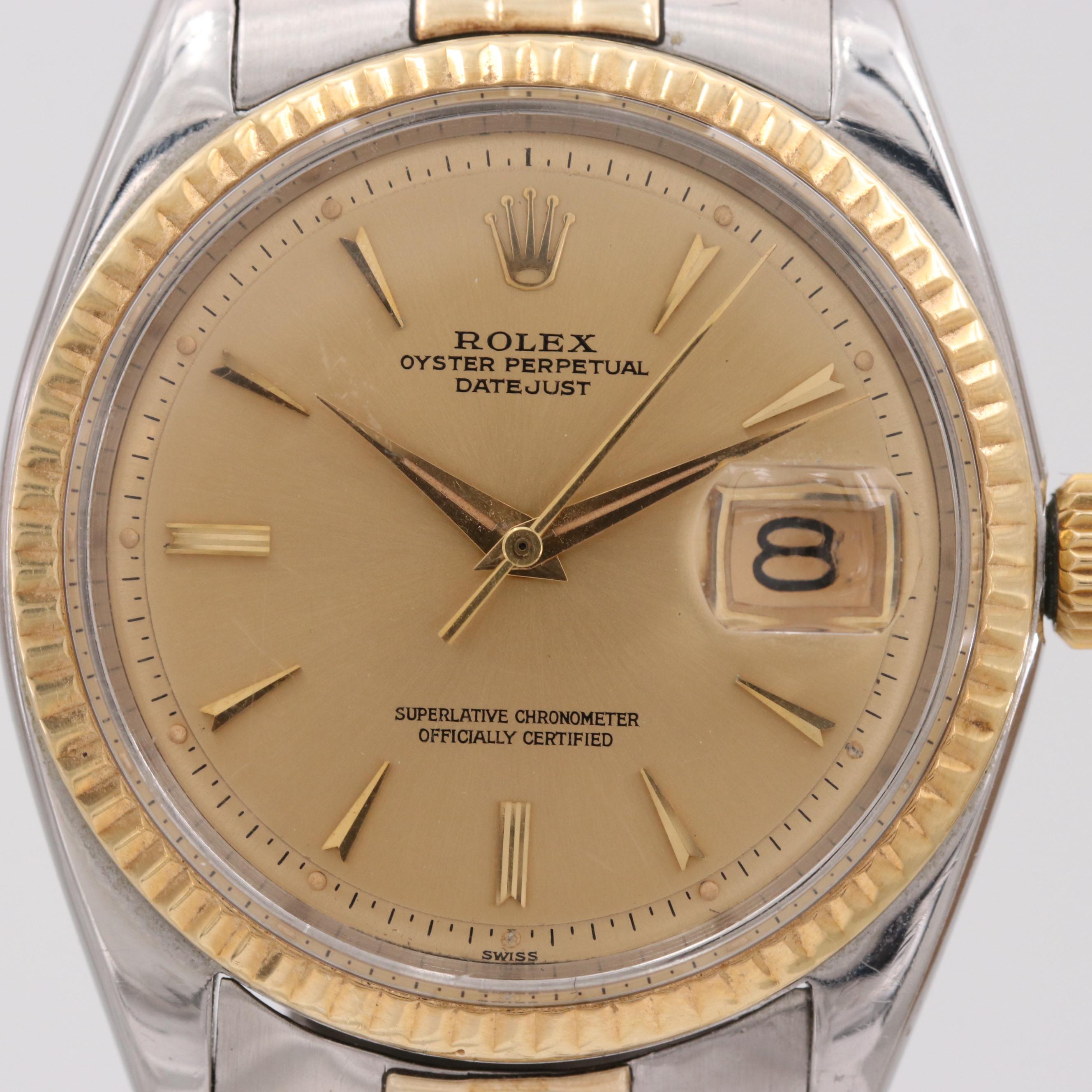 Rolex Datejust Stainless Steel and 14K Yellow Gold Watch, 1961
