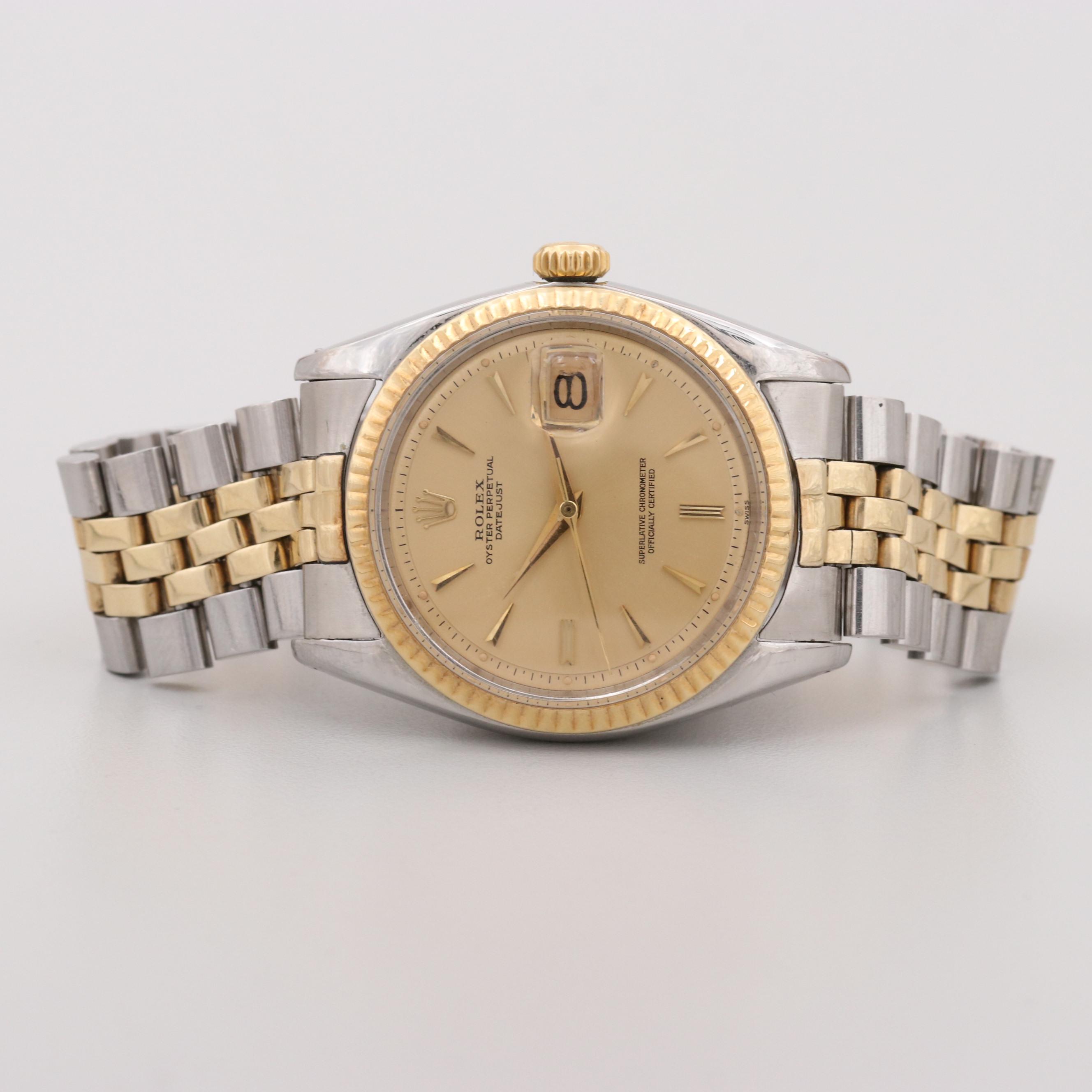 Rolex Datejust Stainless Steel and 14K Yellow Gold Watch, 1961